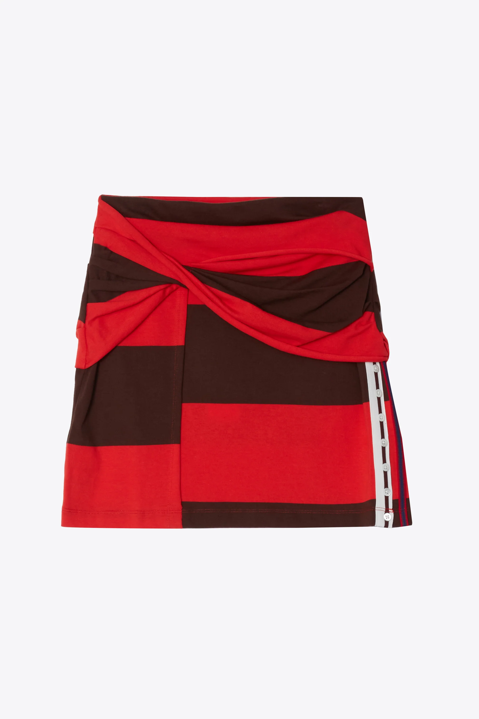 Striped Wrap Fitted Mini Skirt