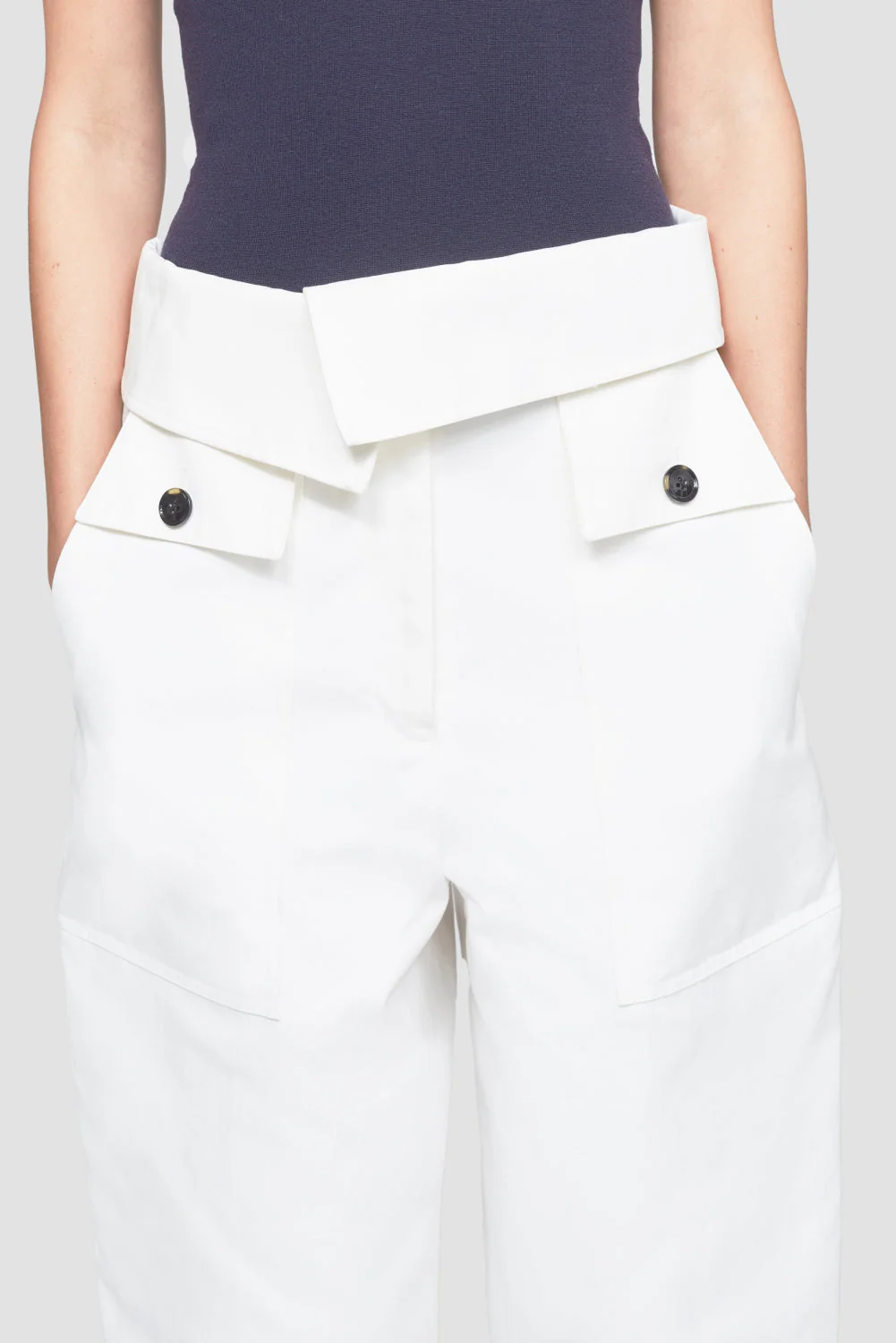 Structured Cotton Banana Trousers - Image 5