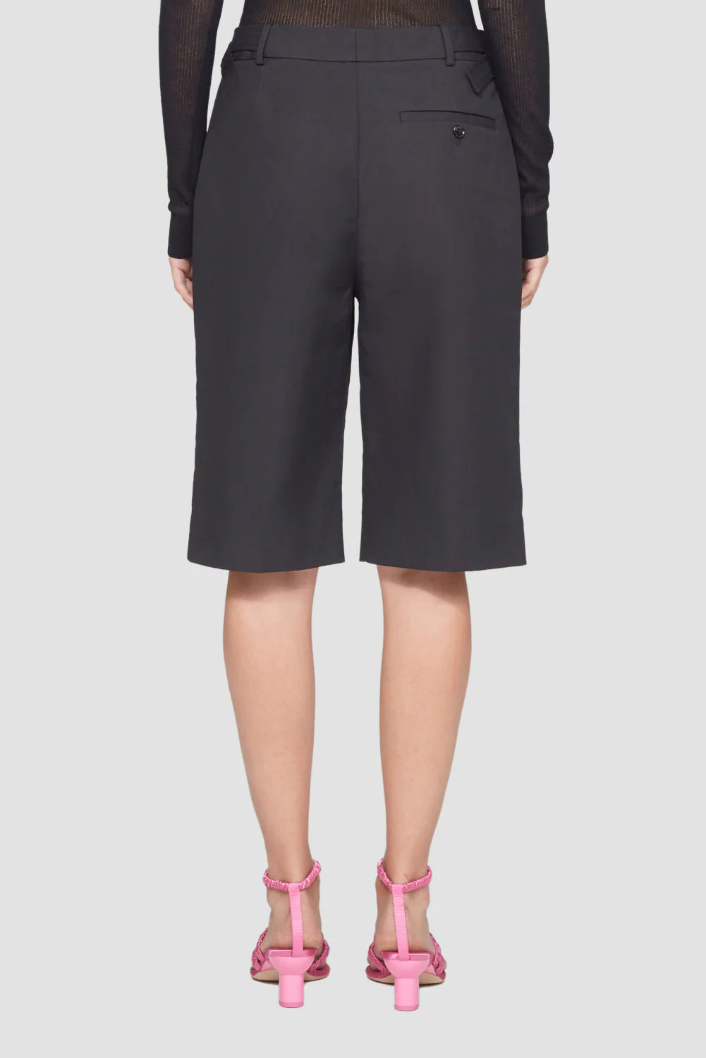 Structured Cotton Belted Walking Shorts - Image 4