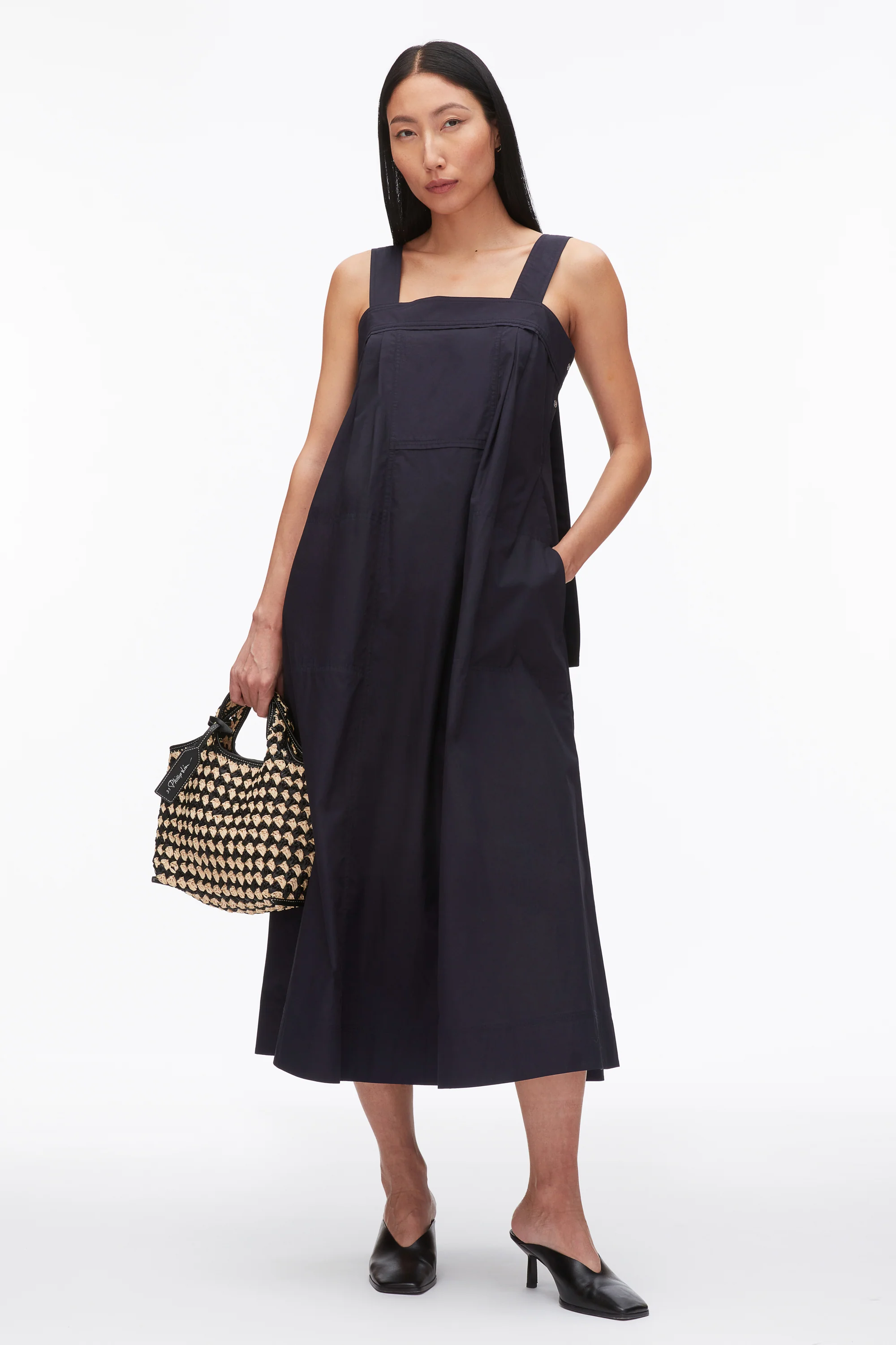 Structured Cotton Poplin Midi Dress - Image 2