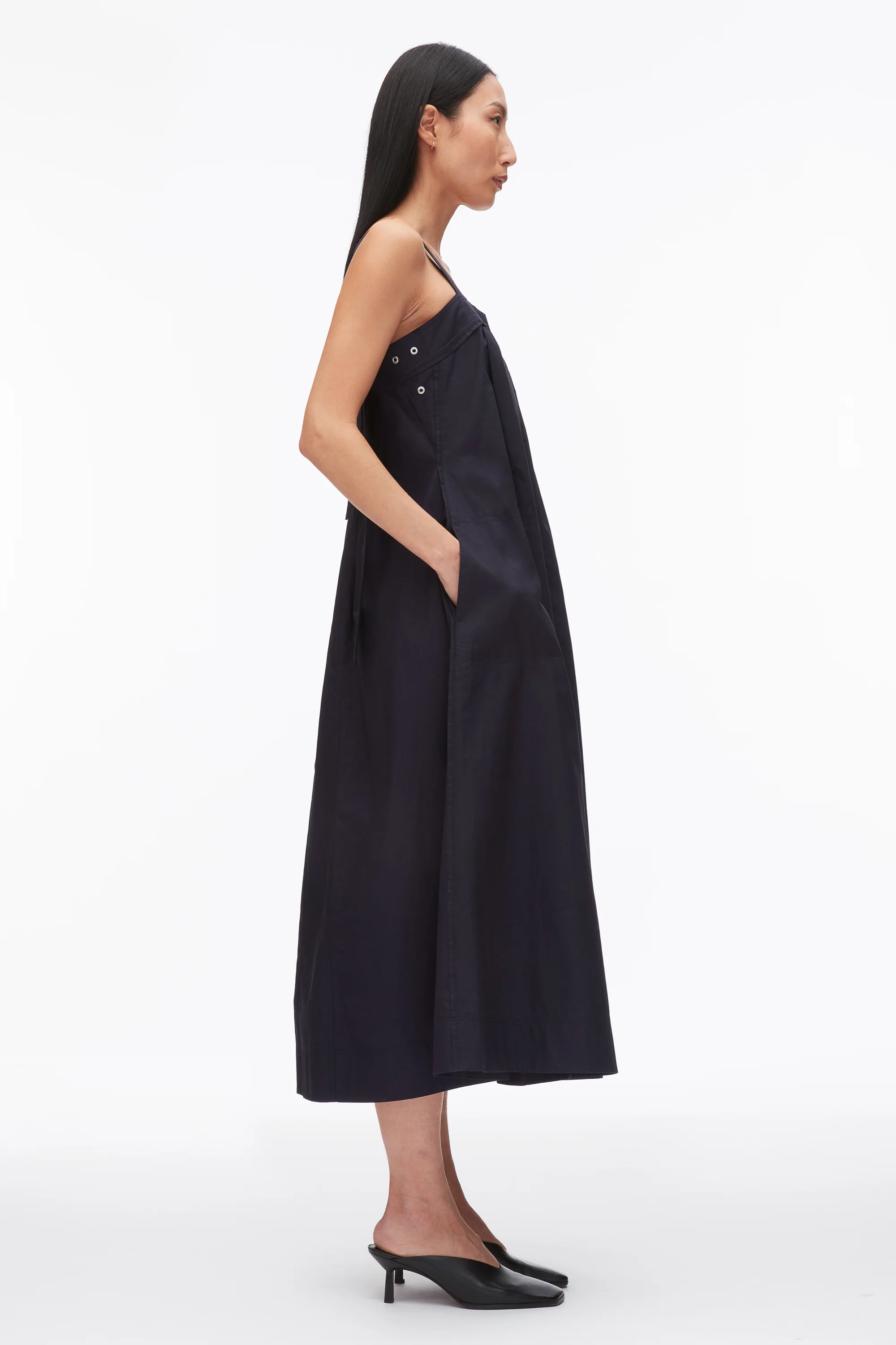 Structured Cotton Poplin Midi Dress - Image 4