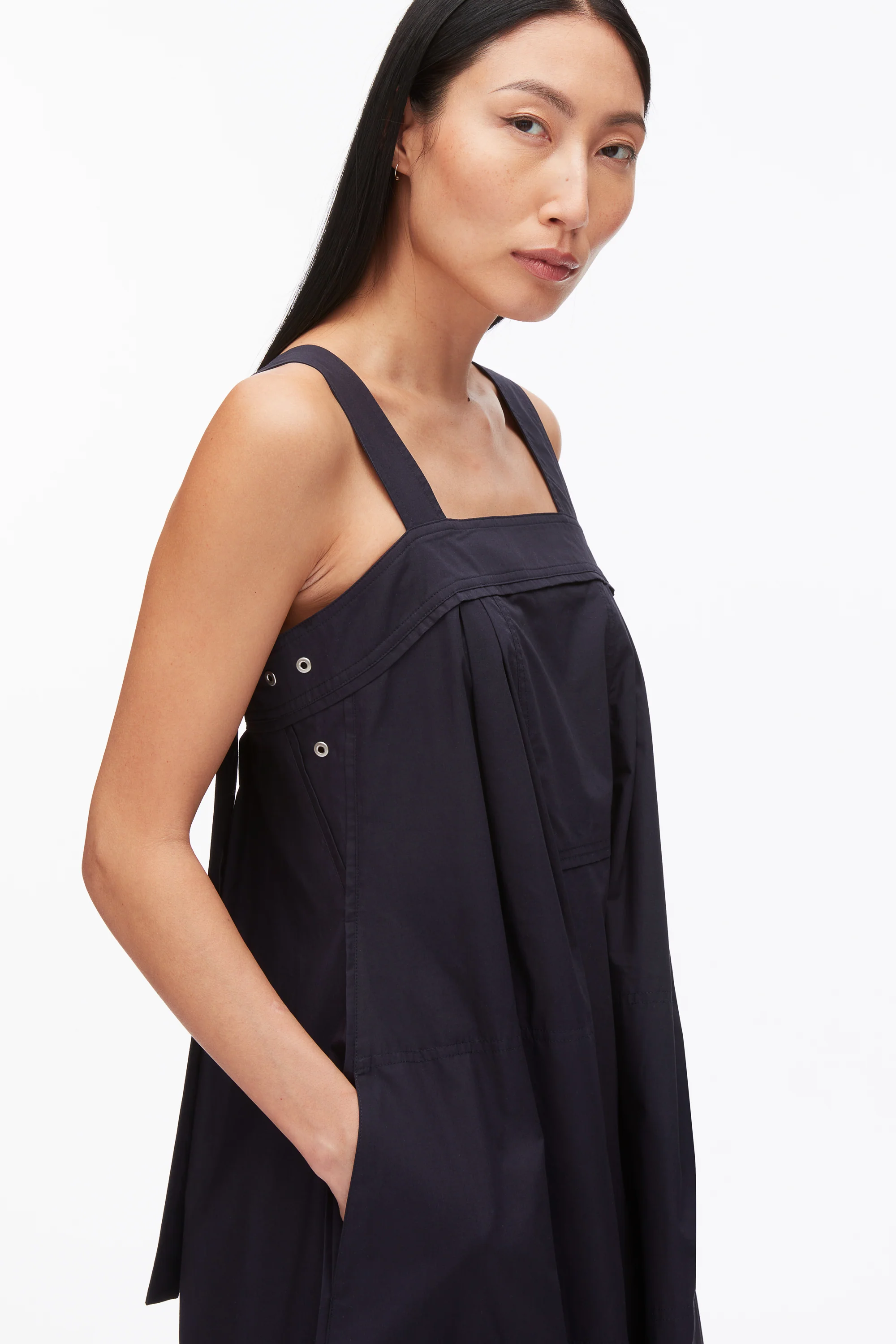 Structured Cotton Poplin Midi Dress - Image 6