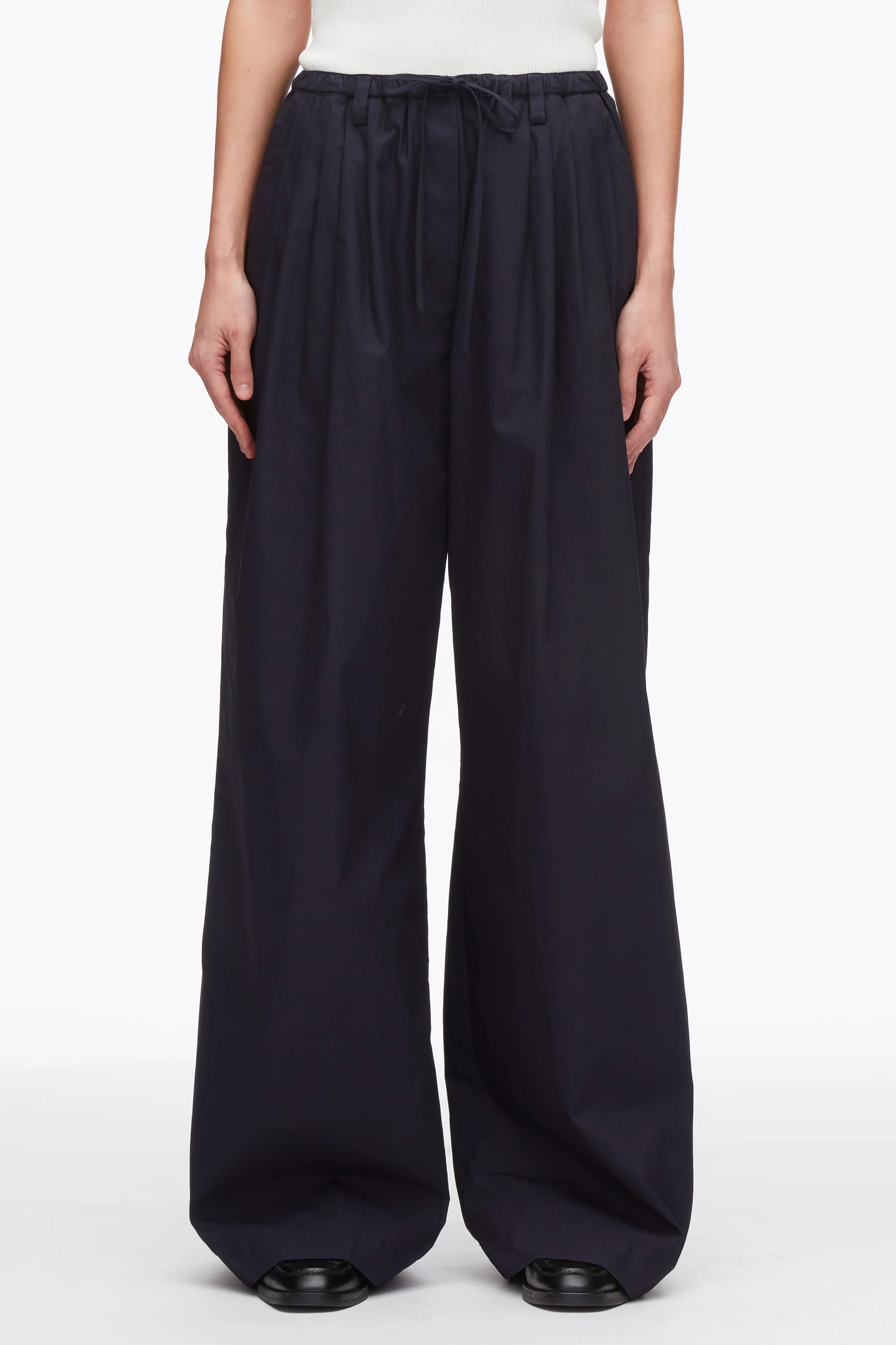 Structured Cotton Pull On Straight Leg Pants - Image 3