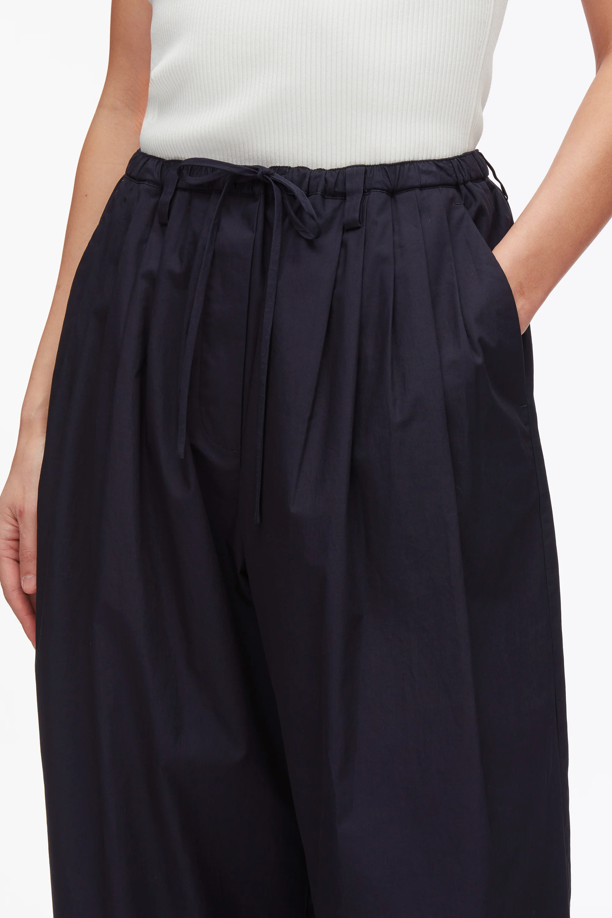 Structured Cotton Pull On Straight Leg Pants - Image 6