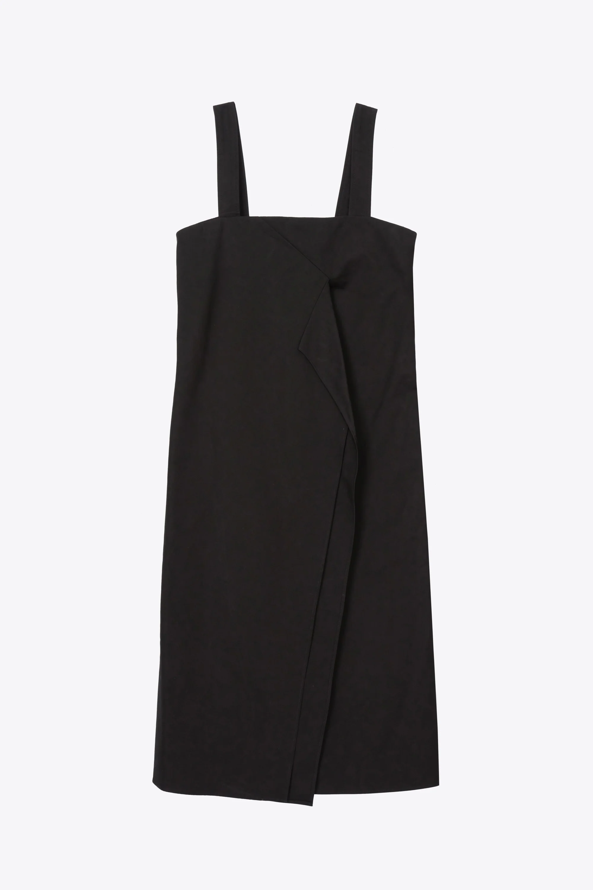 Structured Cotton Wide Strap A-Line Dress