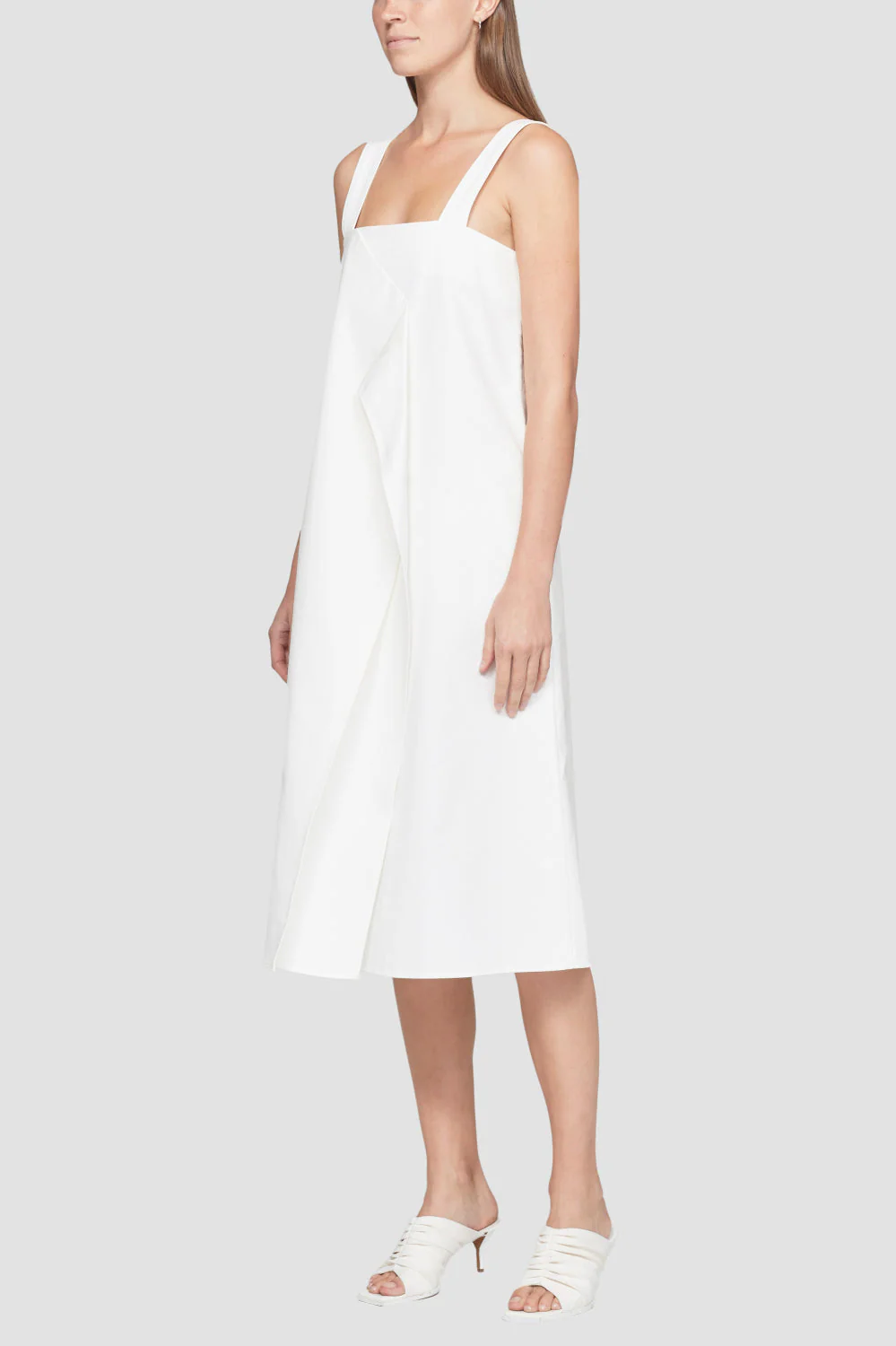 Structured Cotton Wide Strap A-Line Dress - Image 5