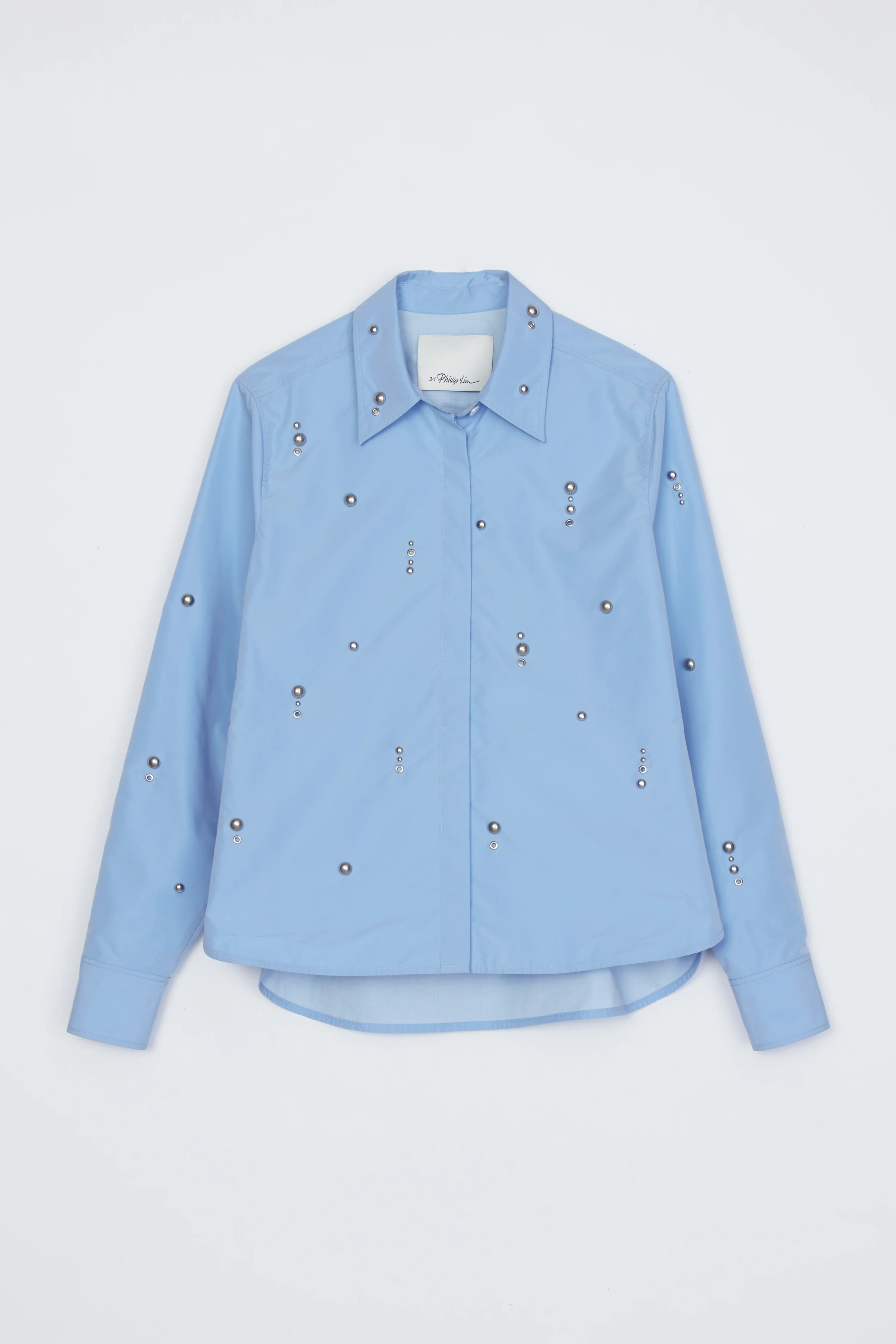 Stud Embellished Cropped Shirt - Image 13