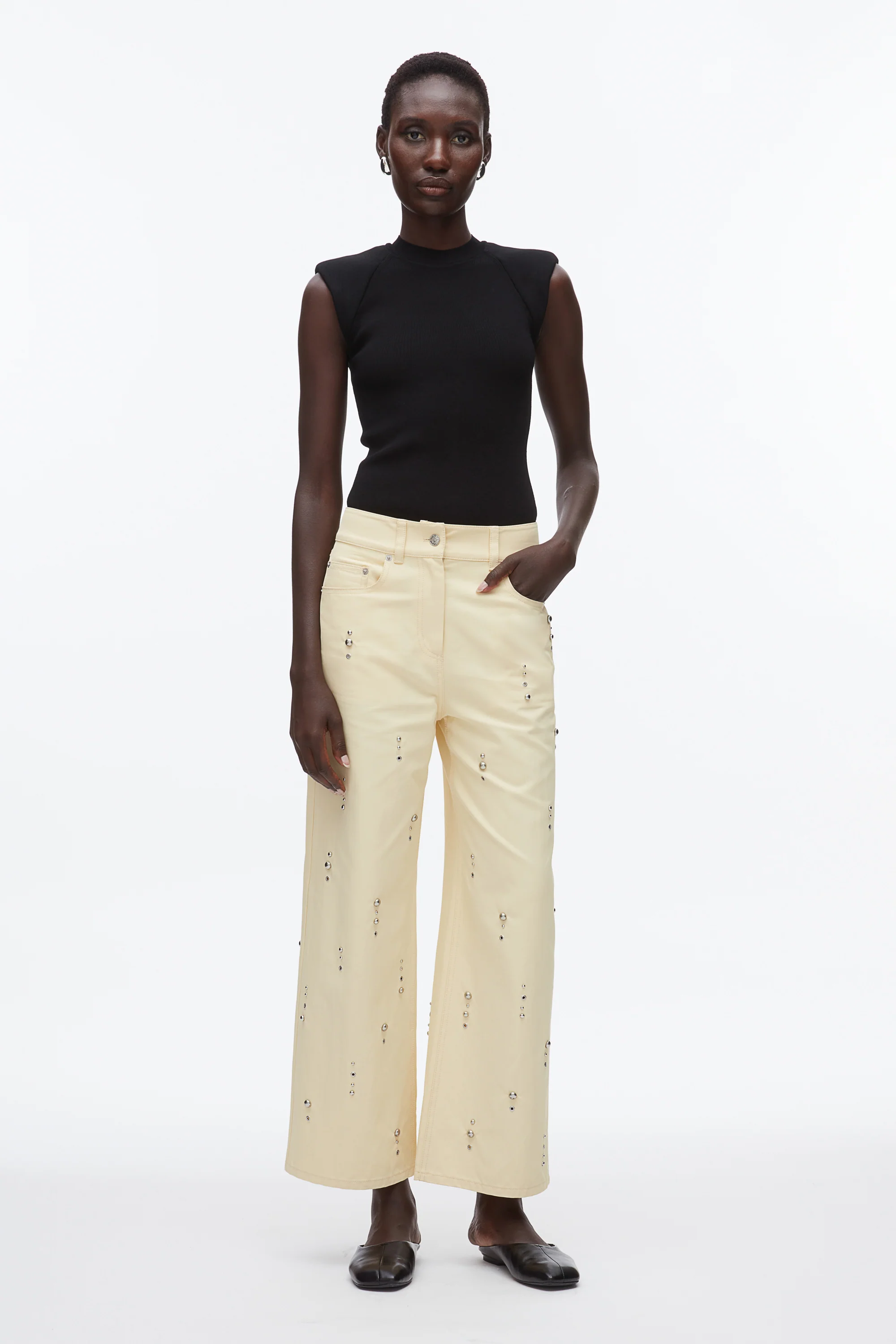 Stud Embellished Wide Leg Pant - Image 15