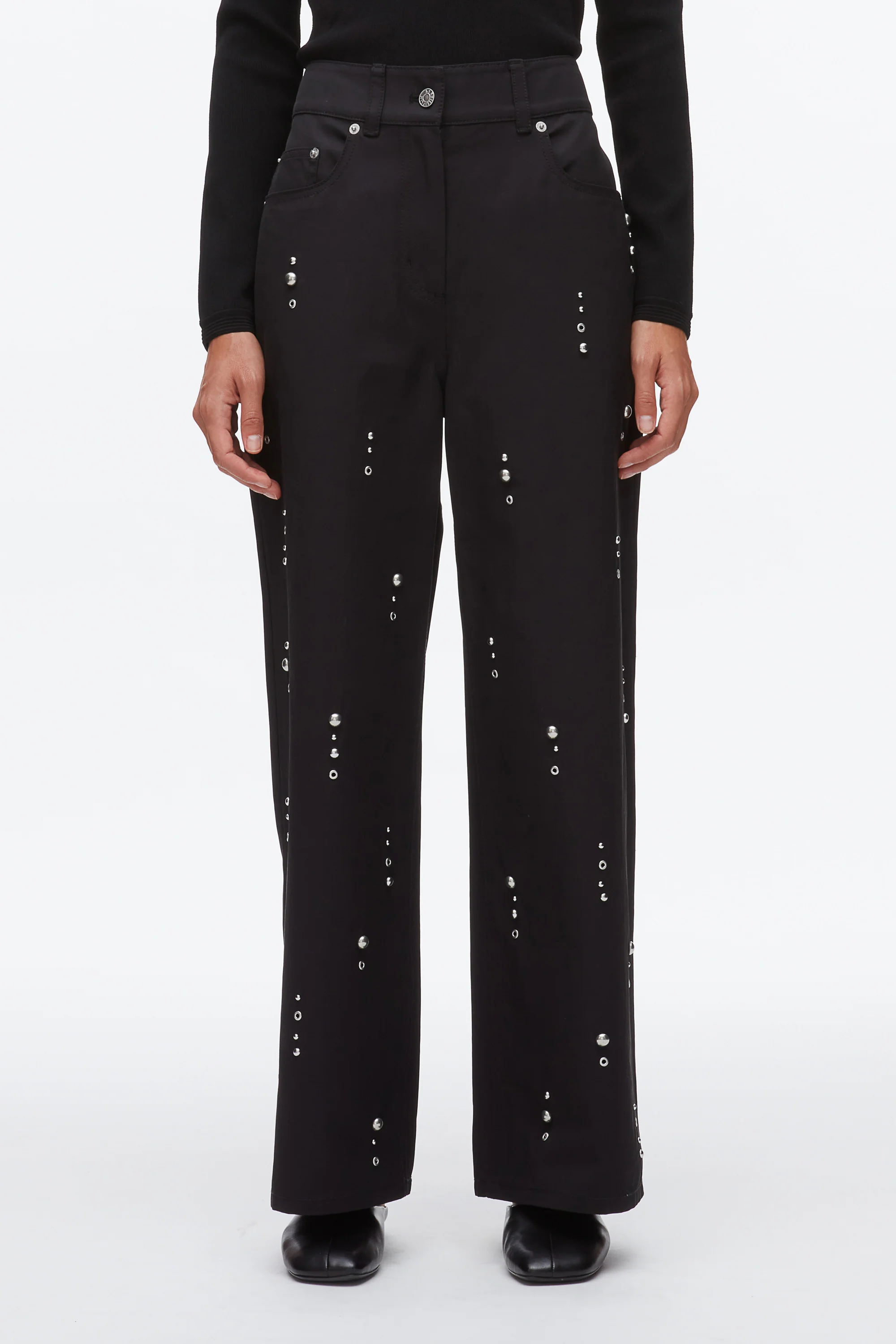 Stud Embellished Wide Leg Pant - Image 3
