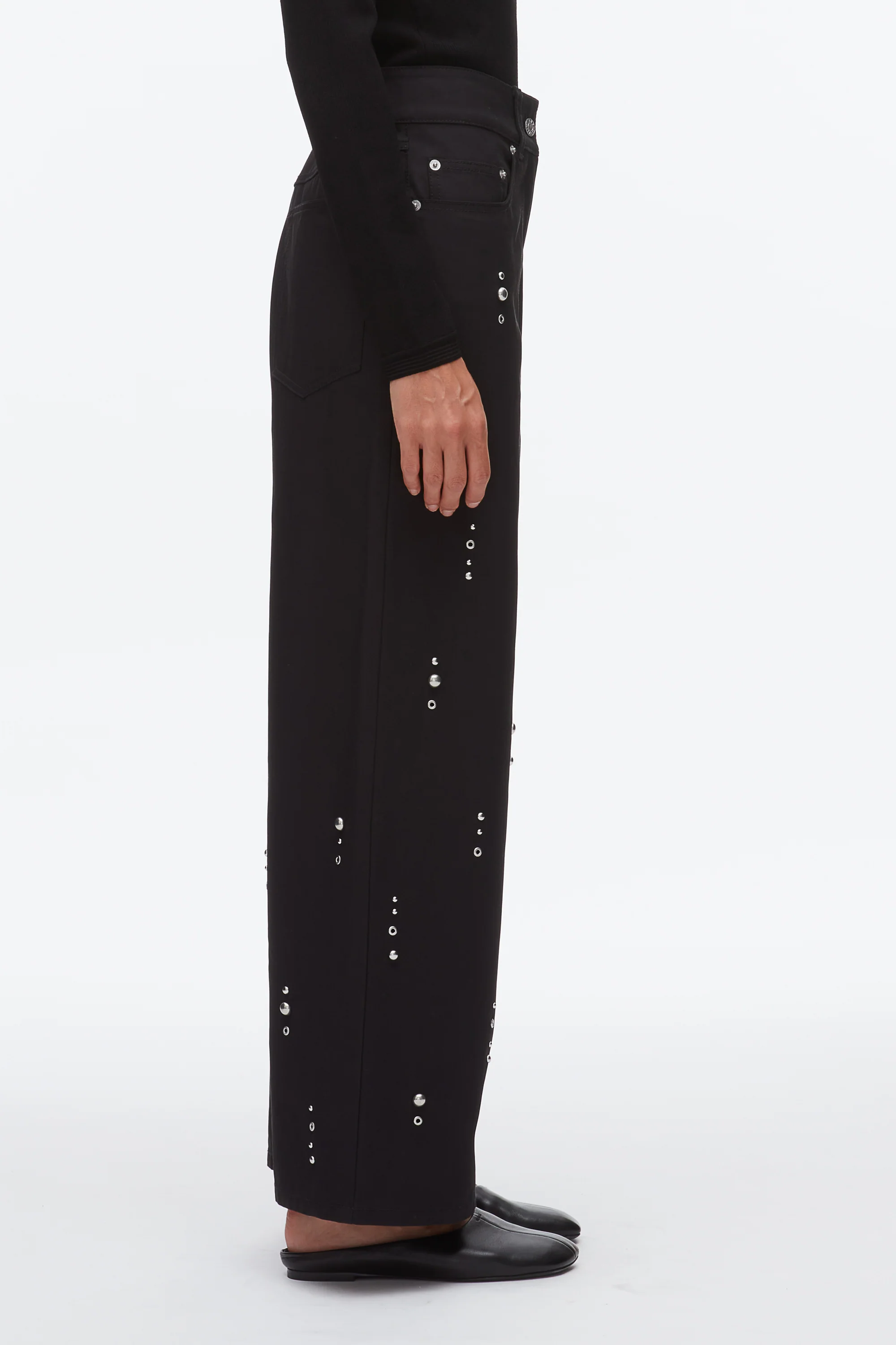 Stud Embellished Wide Leg Pant - Image 4