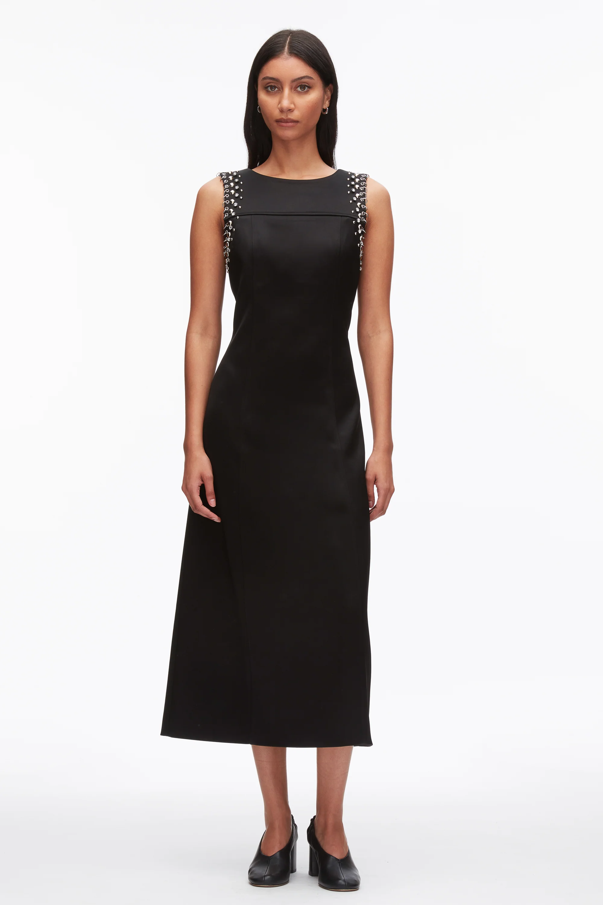 Studded Satin Sleeveless Midi Dress - Image 7