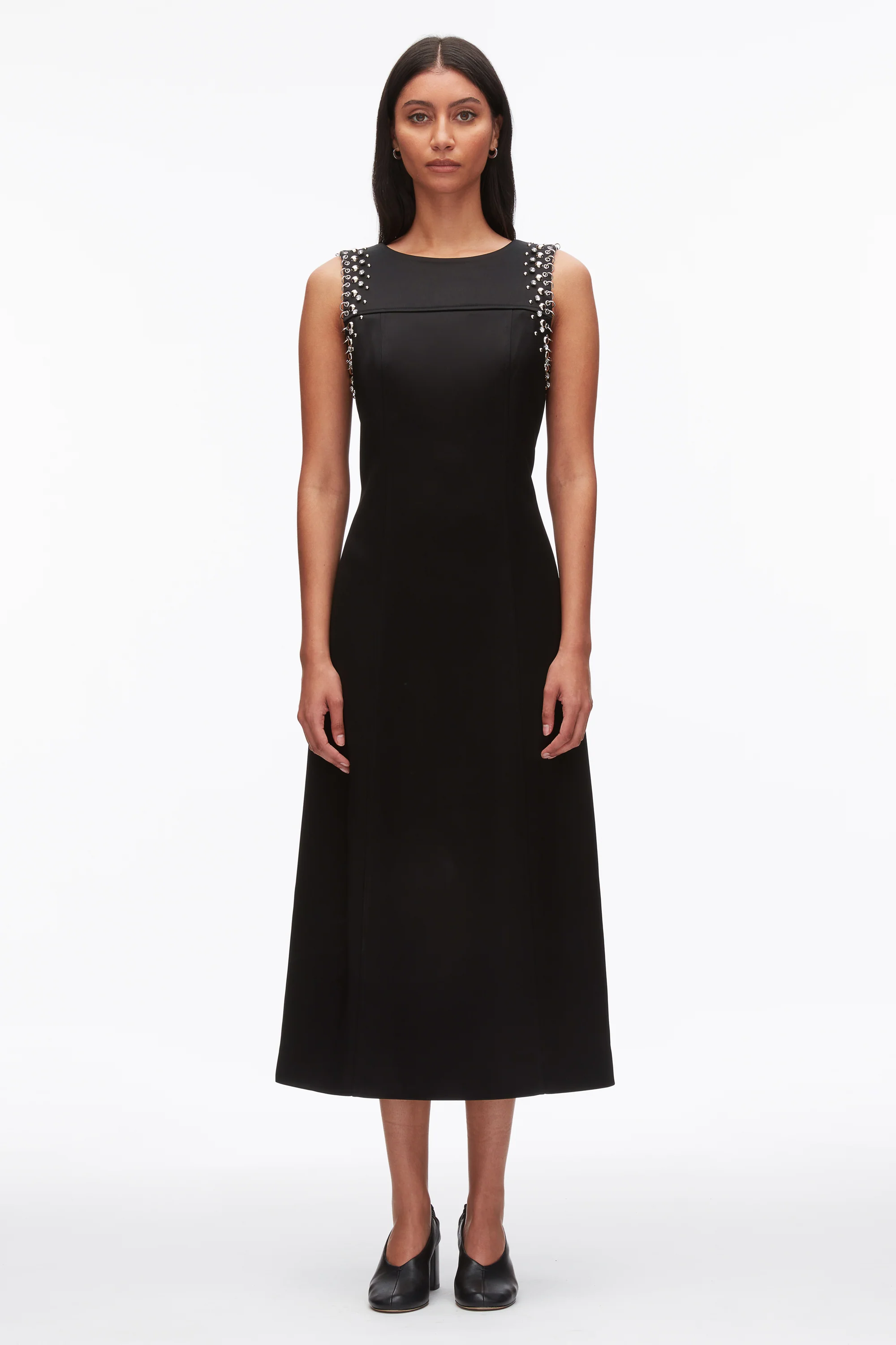 Studded Satin Sleeveless Midi Dress - Image 8