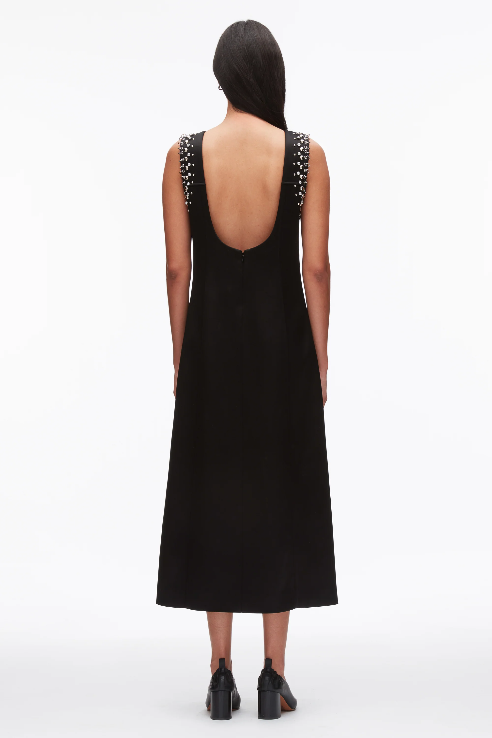 Studded Satin Sleeveless Midi Dress - Image 10
