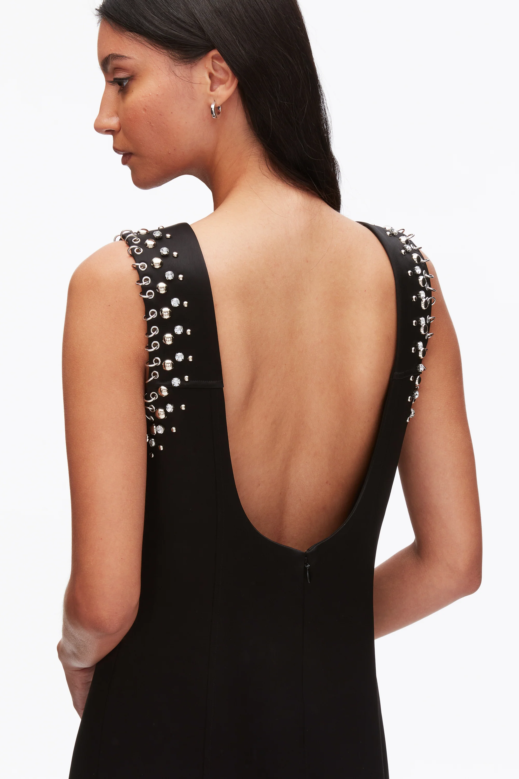 Studded Satin Sleeveless Midi Dress - Image 12