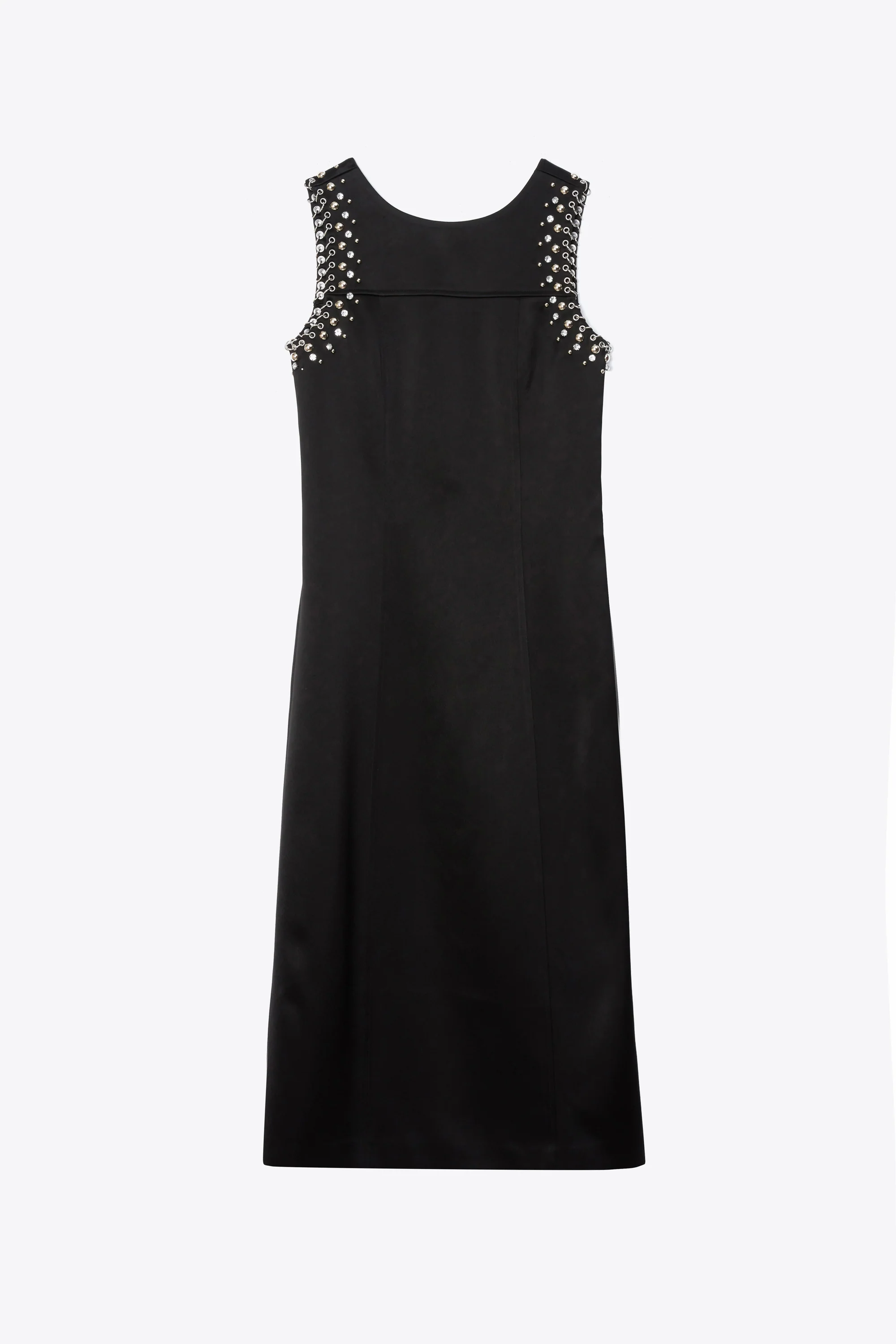Studded Satin Sleeveless Midi Dress - Image 13