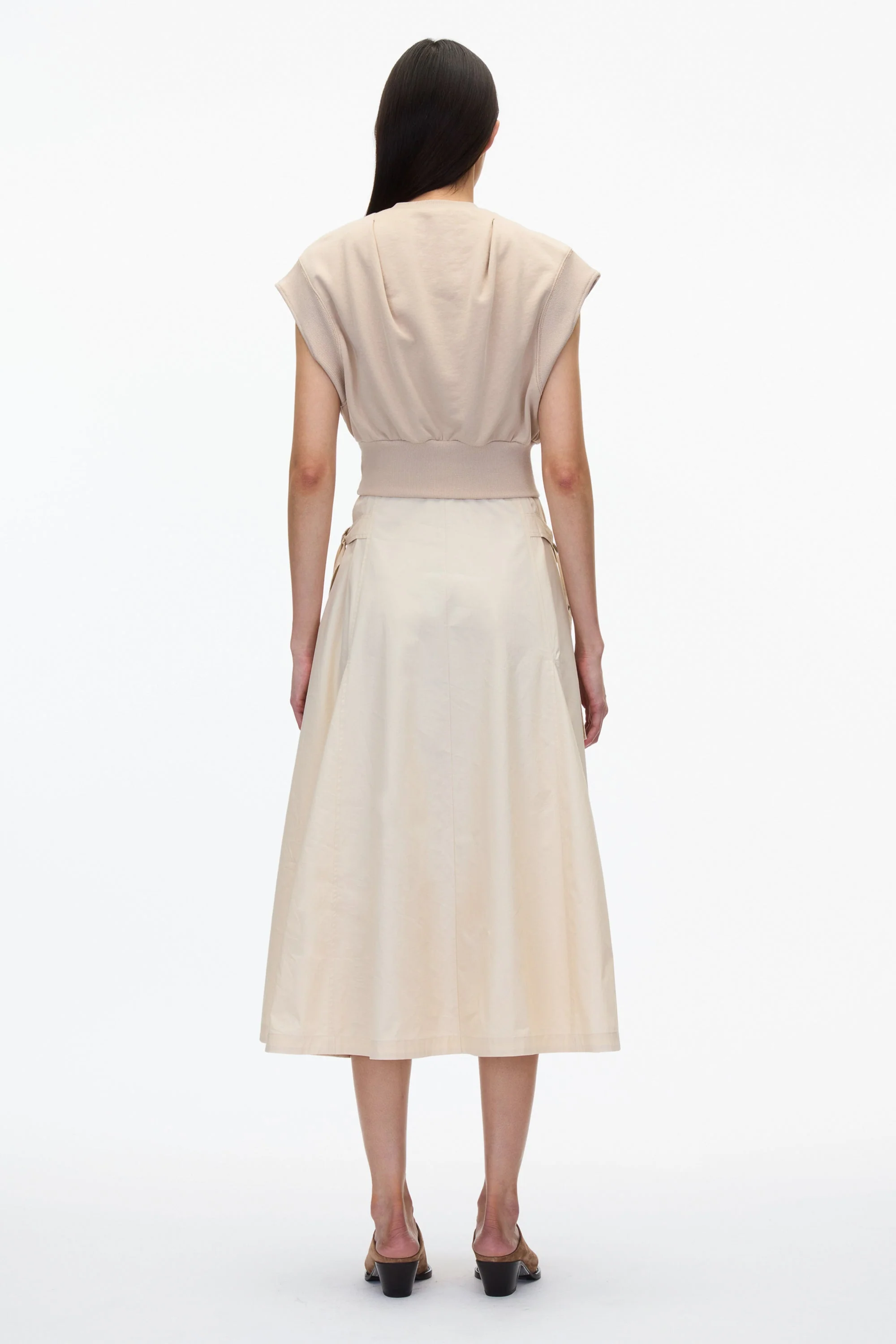 Sweatshirt Combo Dress with Pleated Skirt - Image 15