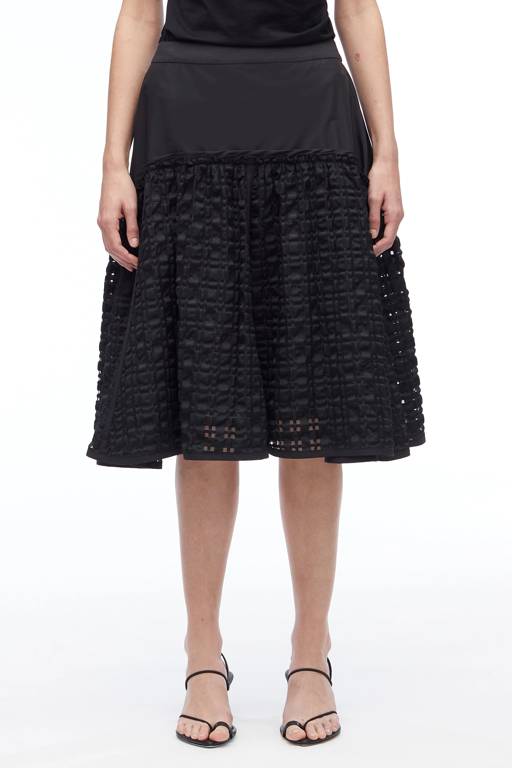 Taffeta Check Midi Skirt - Image 2