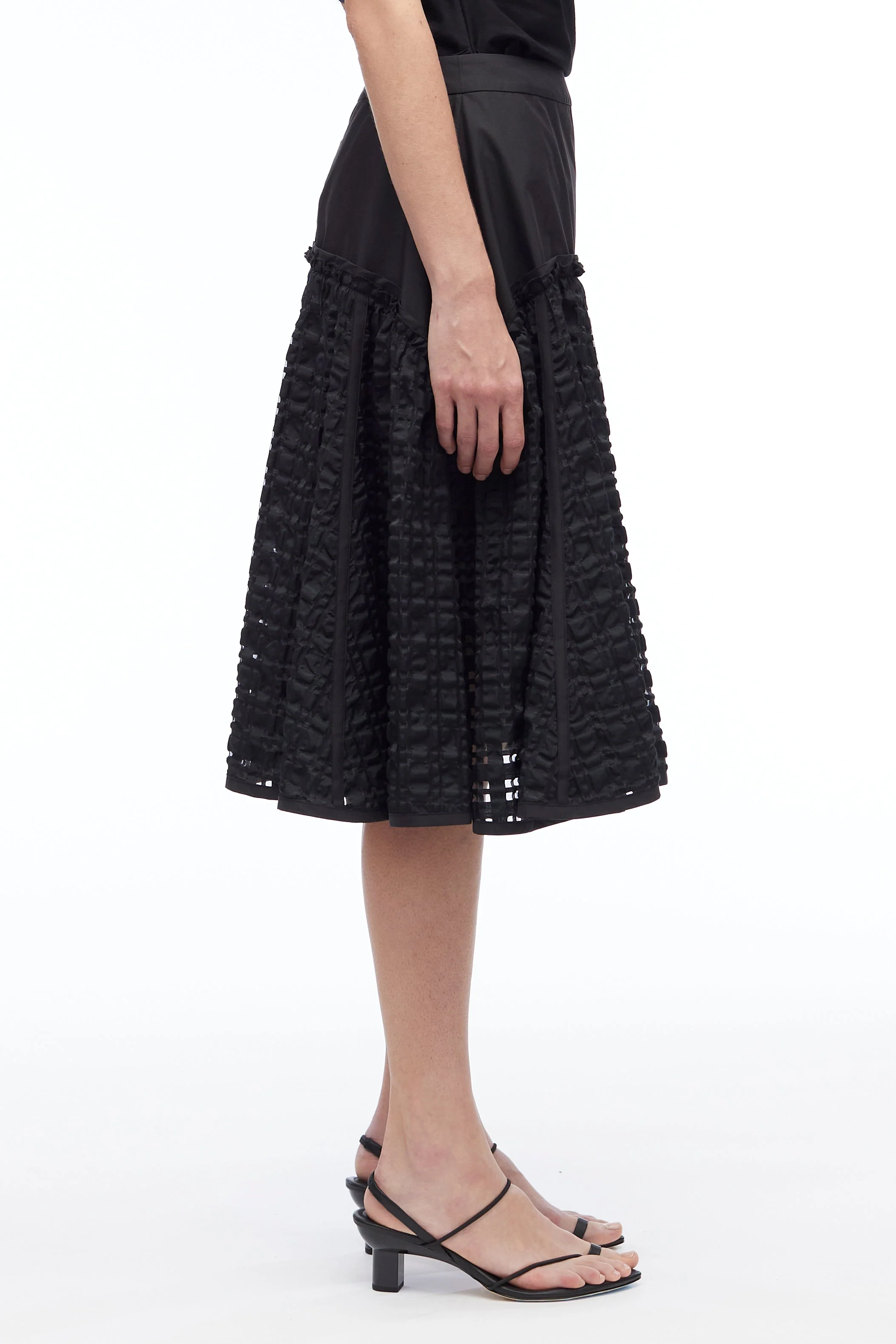 Taffeta Check Midi Skirt - Image 3