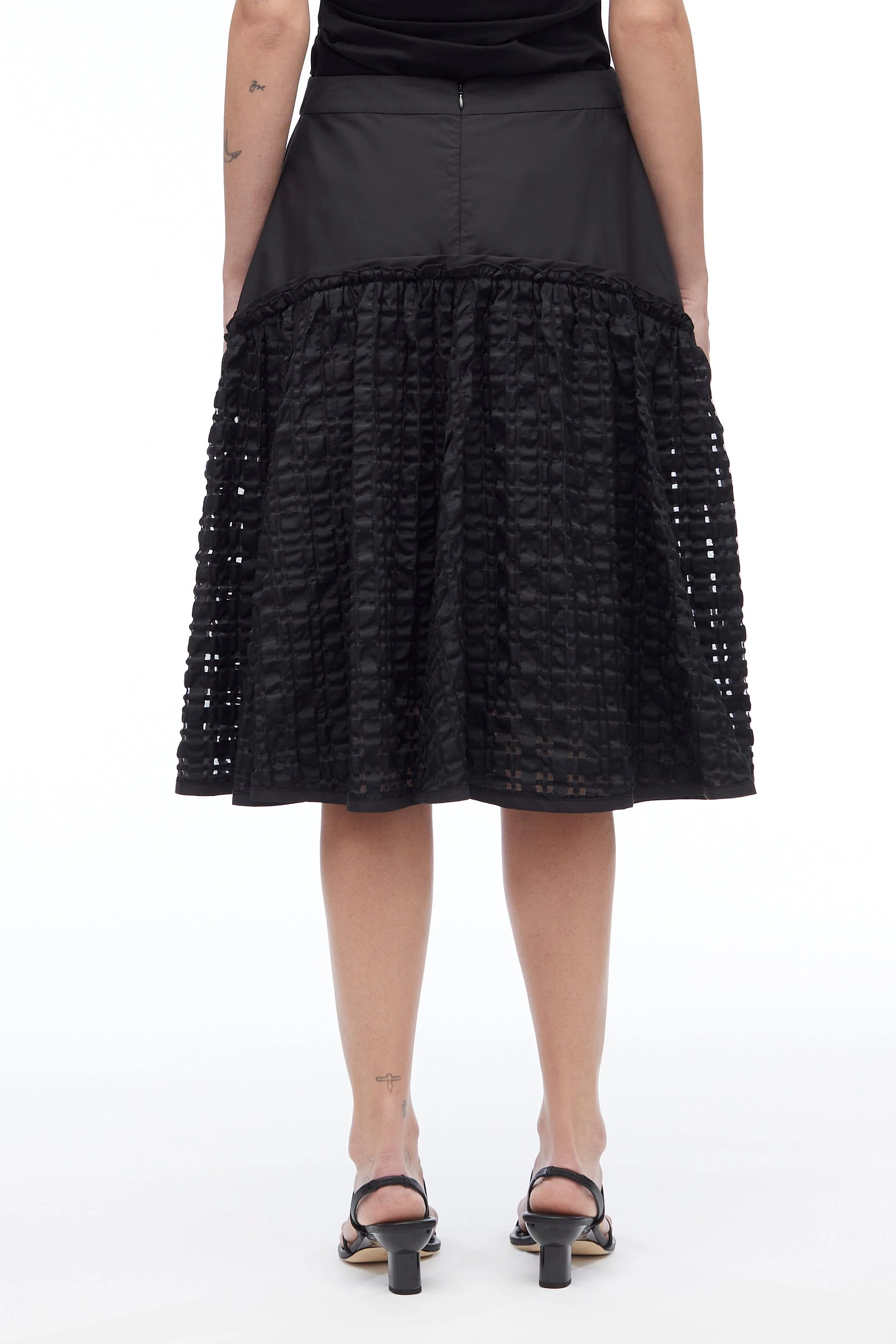 Taffeta Check Midi Skirt - Image 4