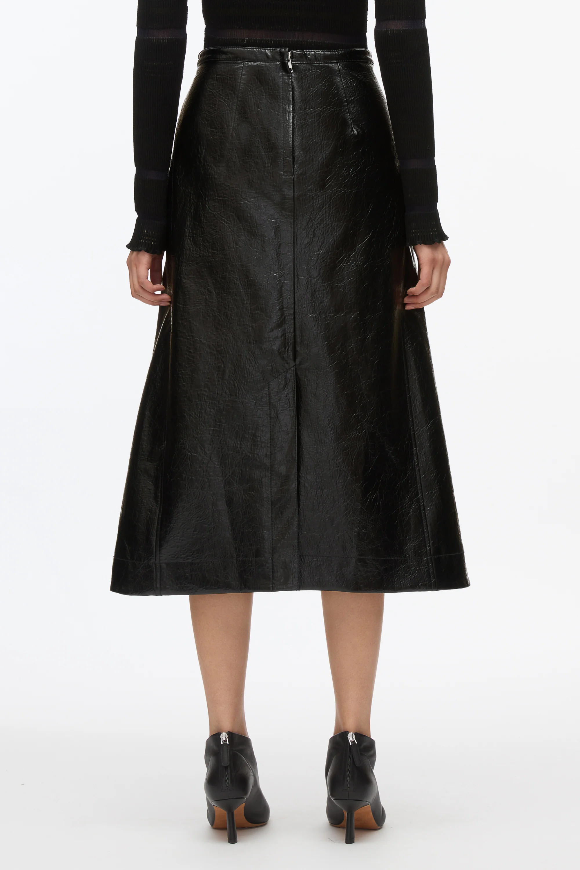 Faux Leather Moto Wrap Skirt - Image 4