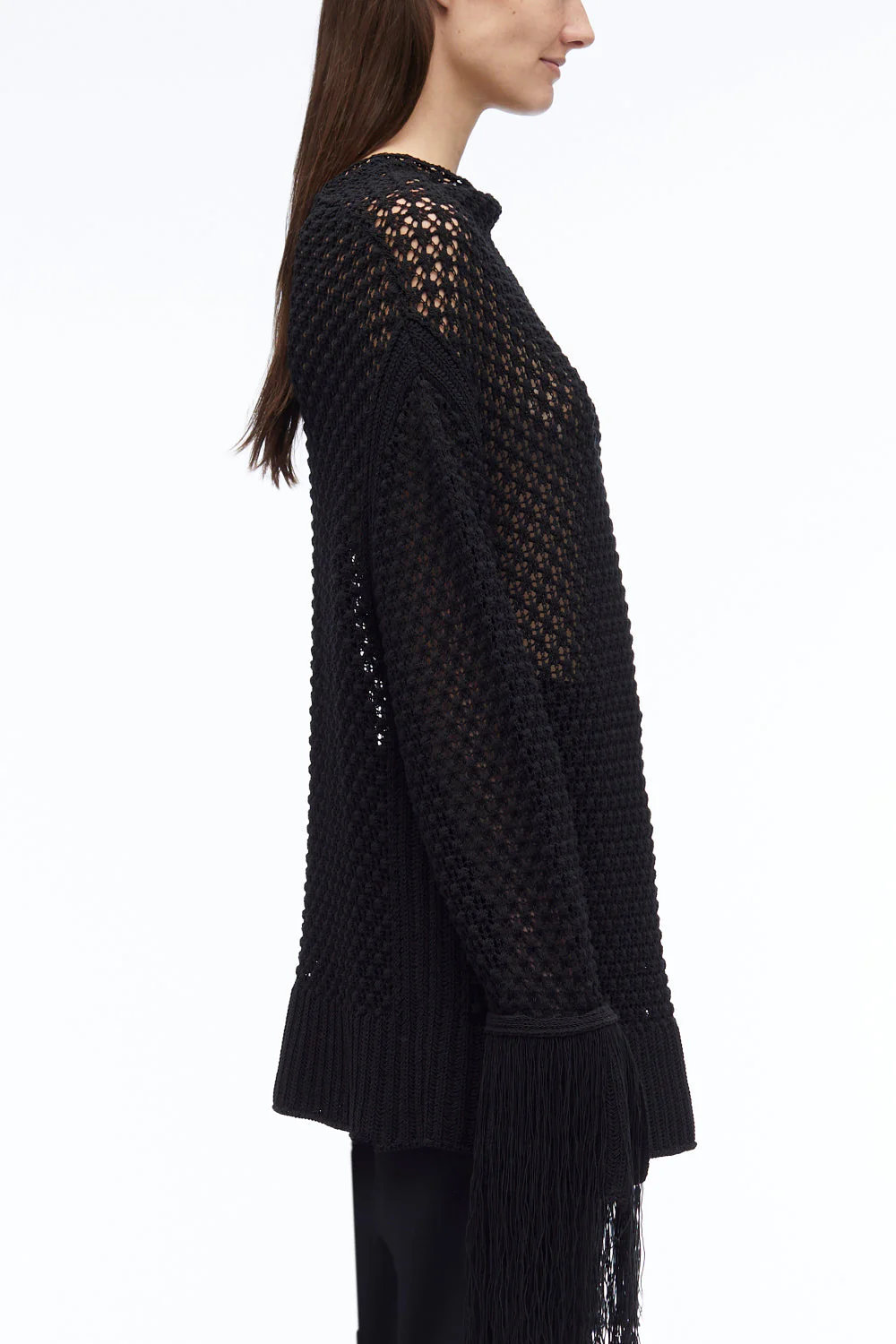 Textured Fringe Oversized Pullover - Image 4