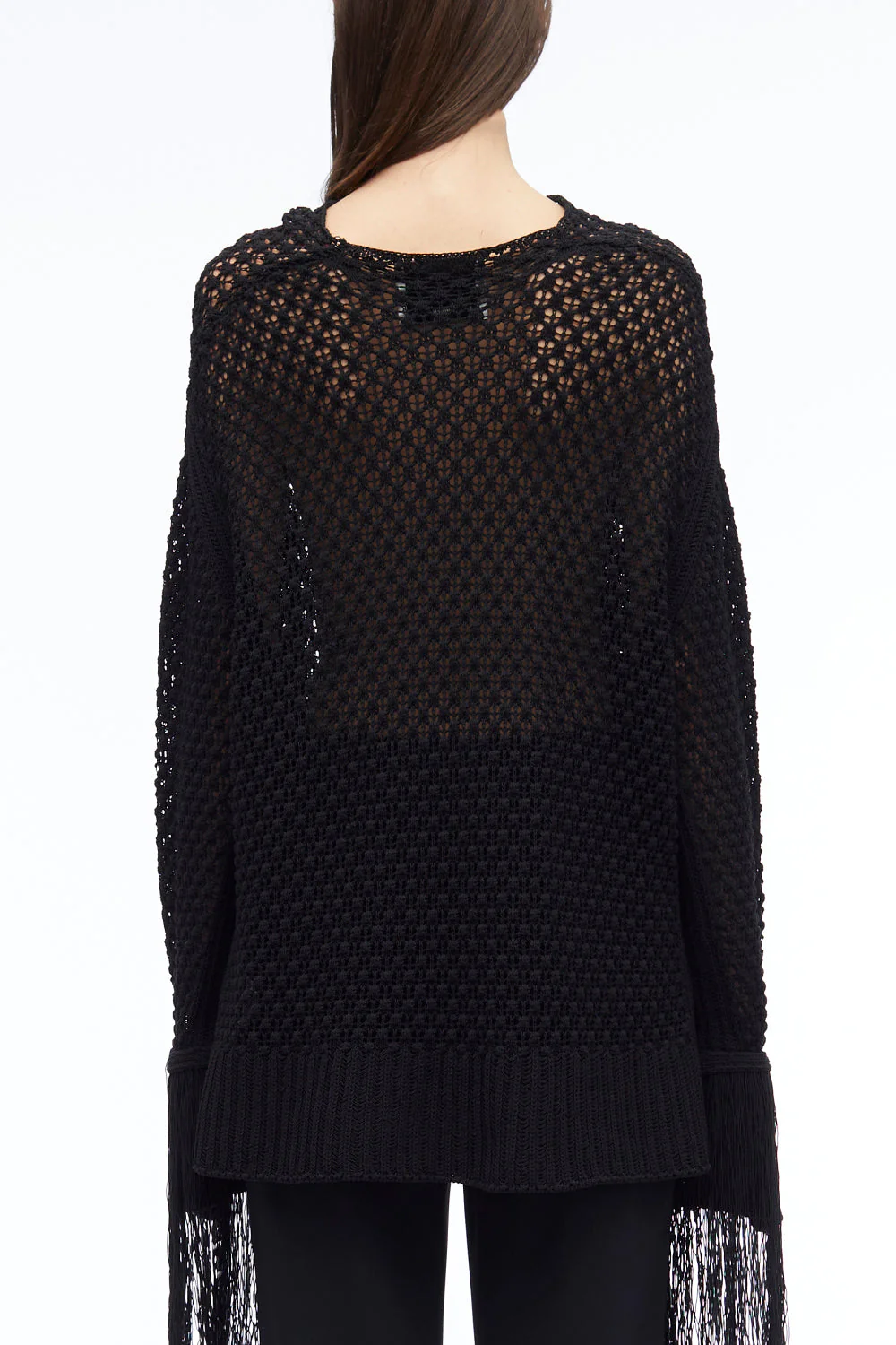 Textured Fringe Oversized Pullover - Image 5