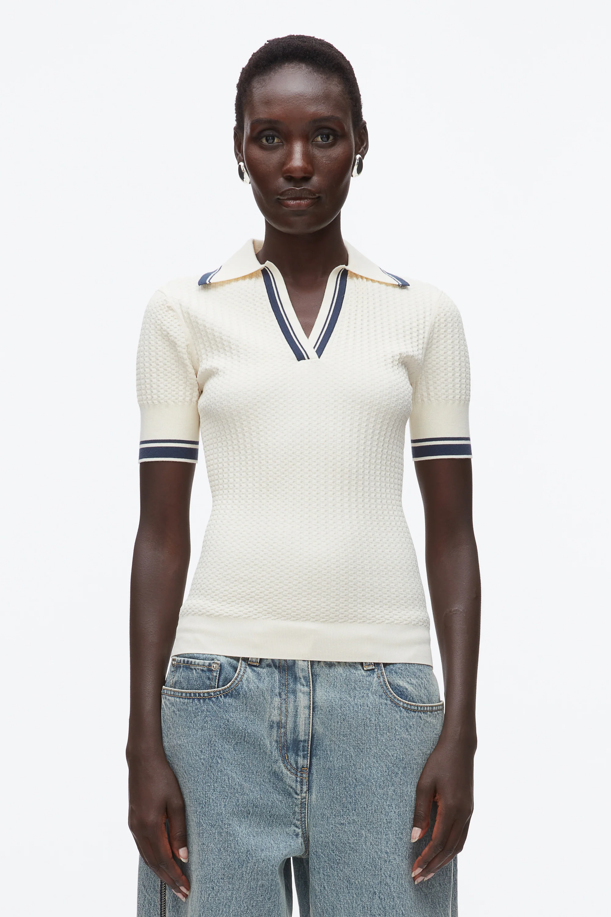 Textured Rib Fitted Polo - Image 3