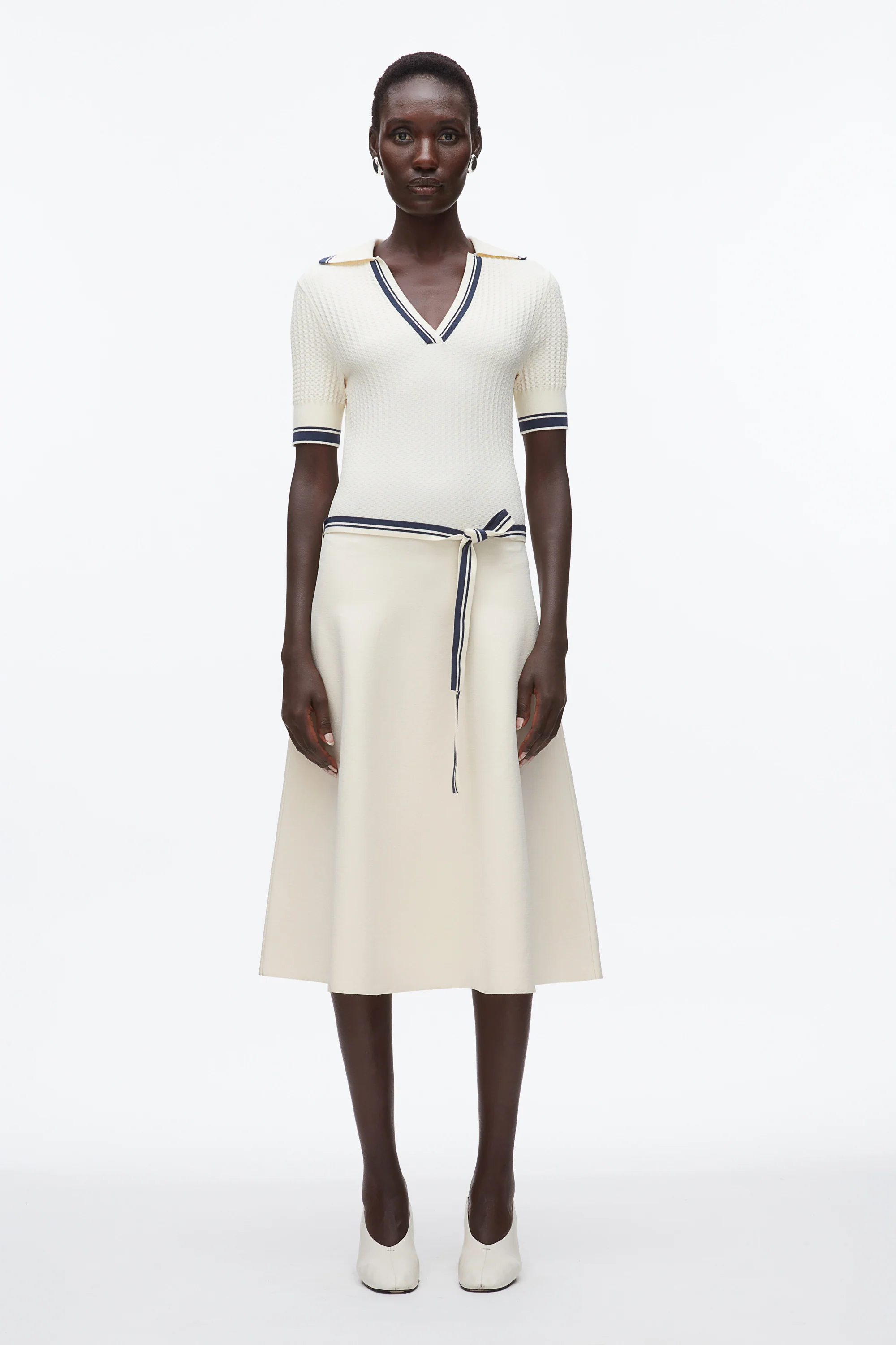 Textured Rib Polo Midi Dress - Image 2