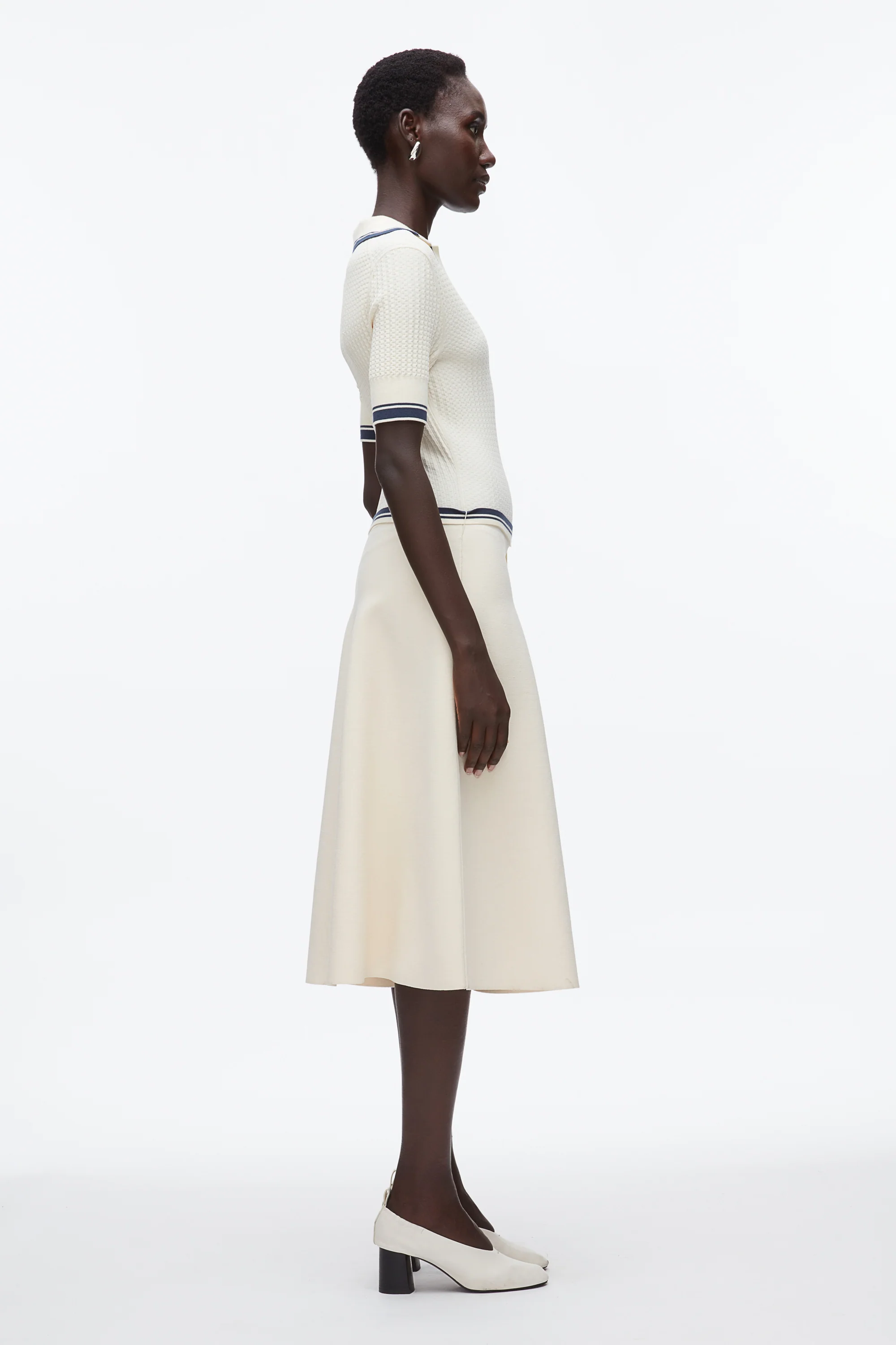 Textured Rib Polo Midi Dress - Image 3