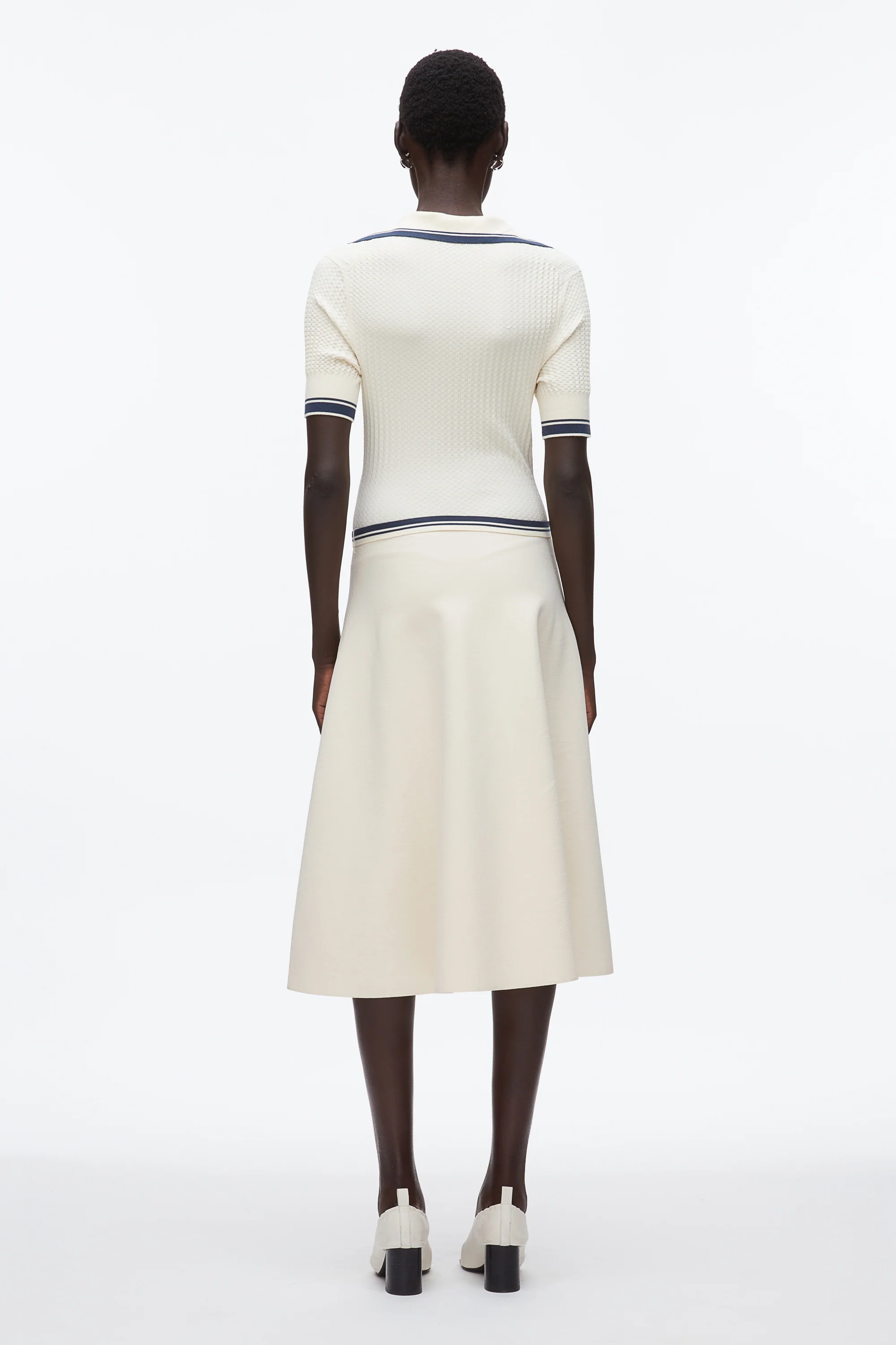 Textured Rib Polo Midi Dress - Image 4