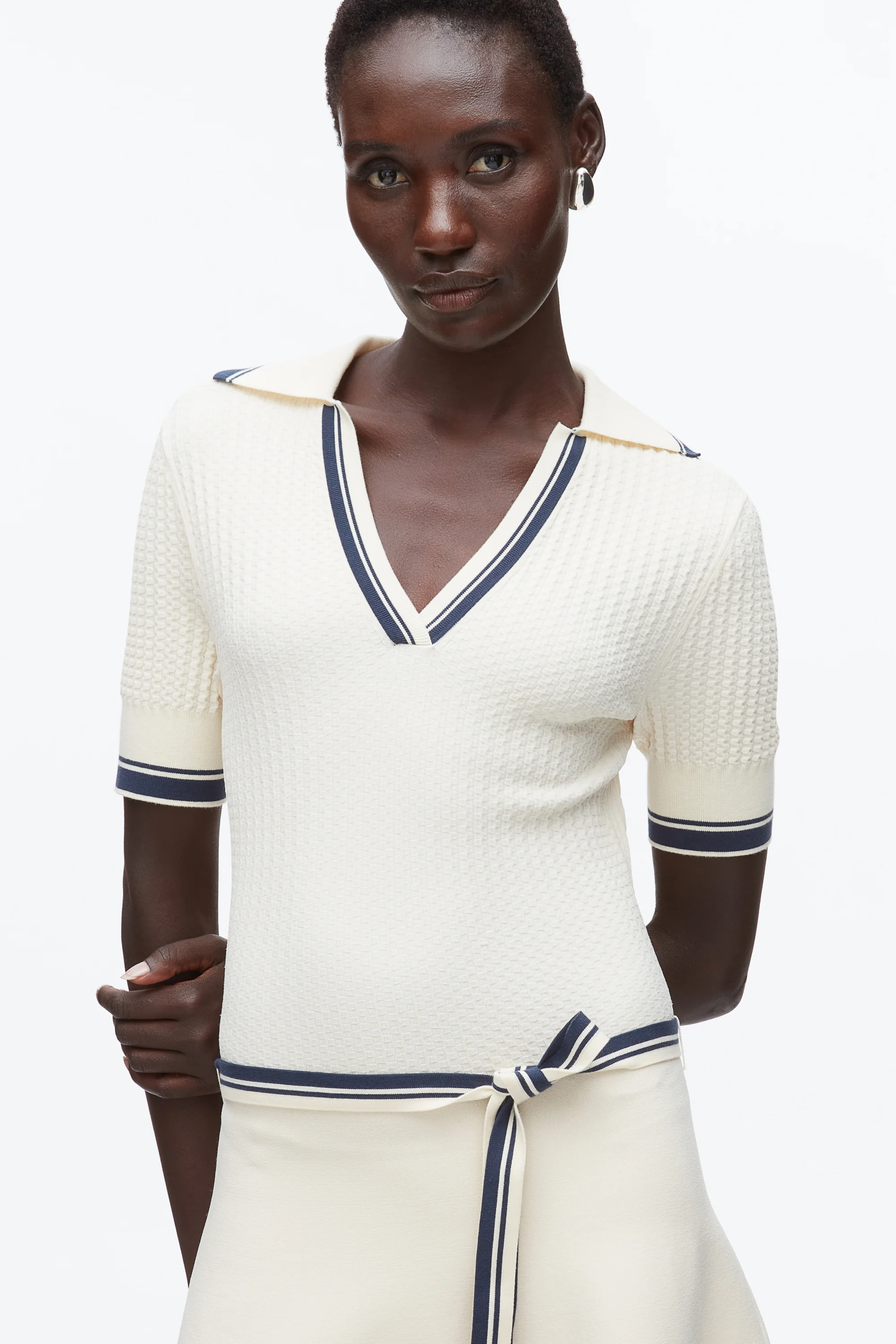 Textured Rib Polo Midi Dress - Image 5