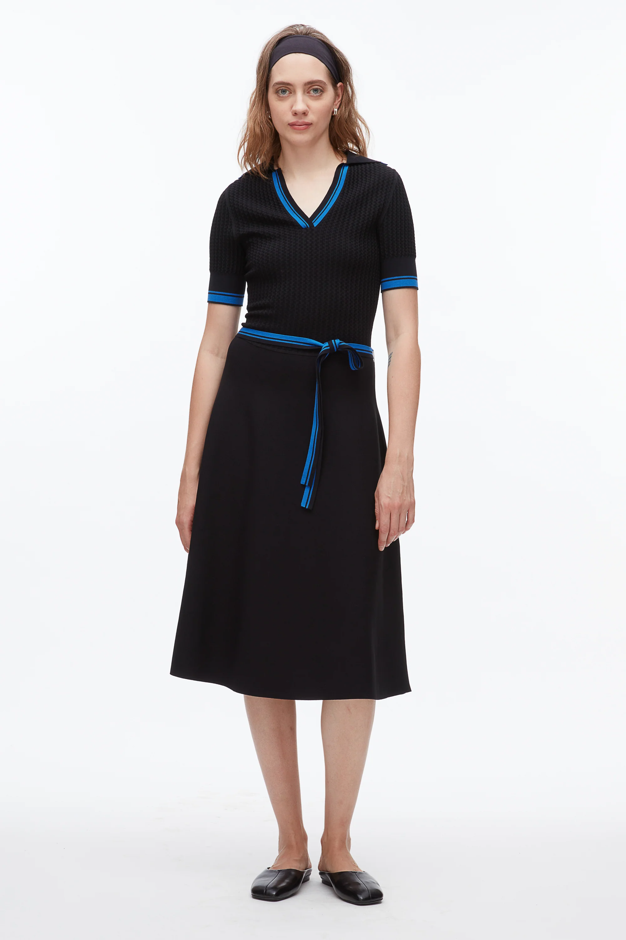 Textured Rib Polo Midi Dress - Image 7