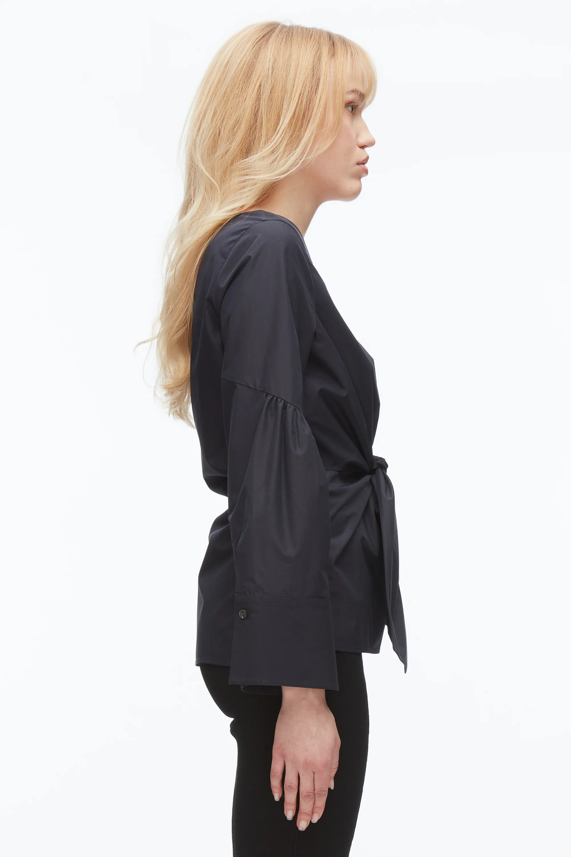 Tie Front Poplin Shirt - Image 4