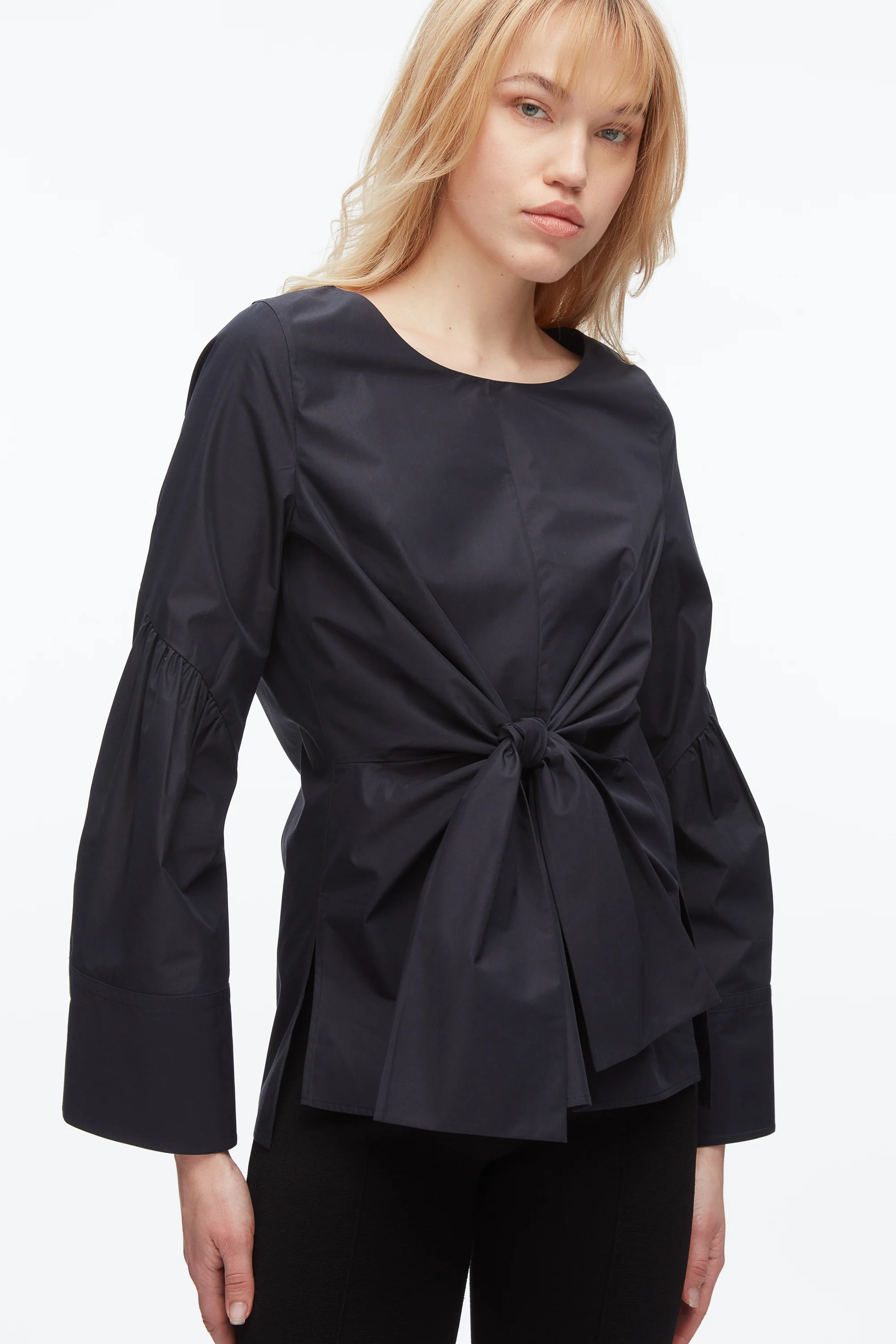Tie Front Poplin Shirt - Image 6