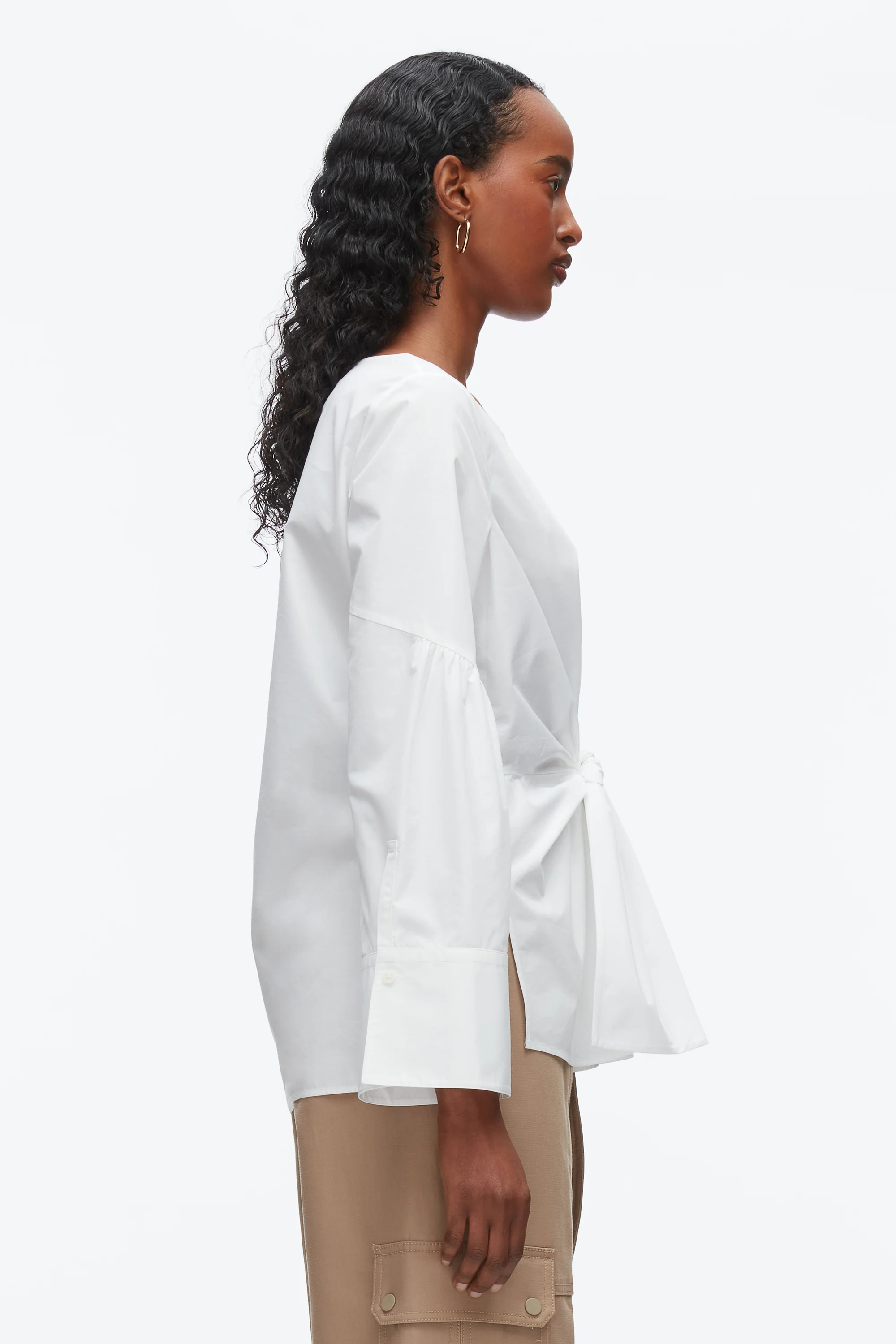 Tie Front Poplin Shirt - Image 10