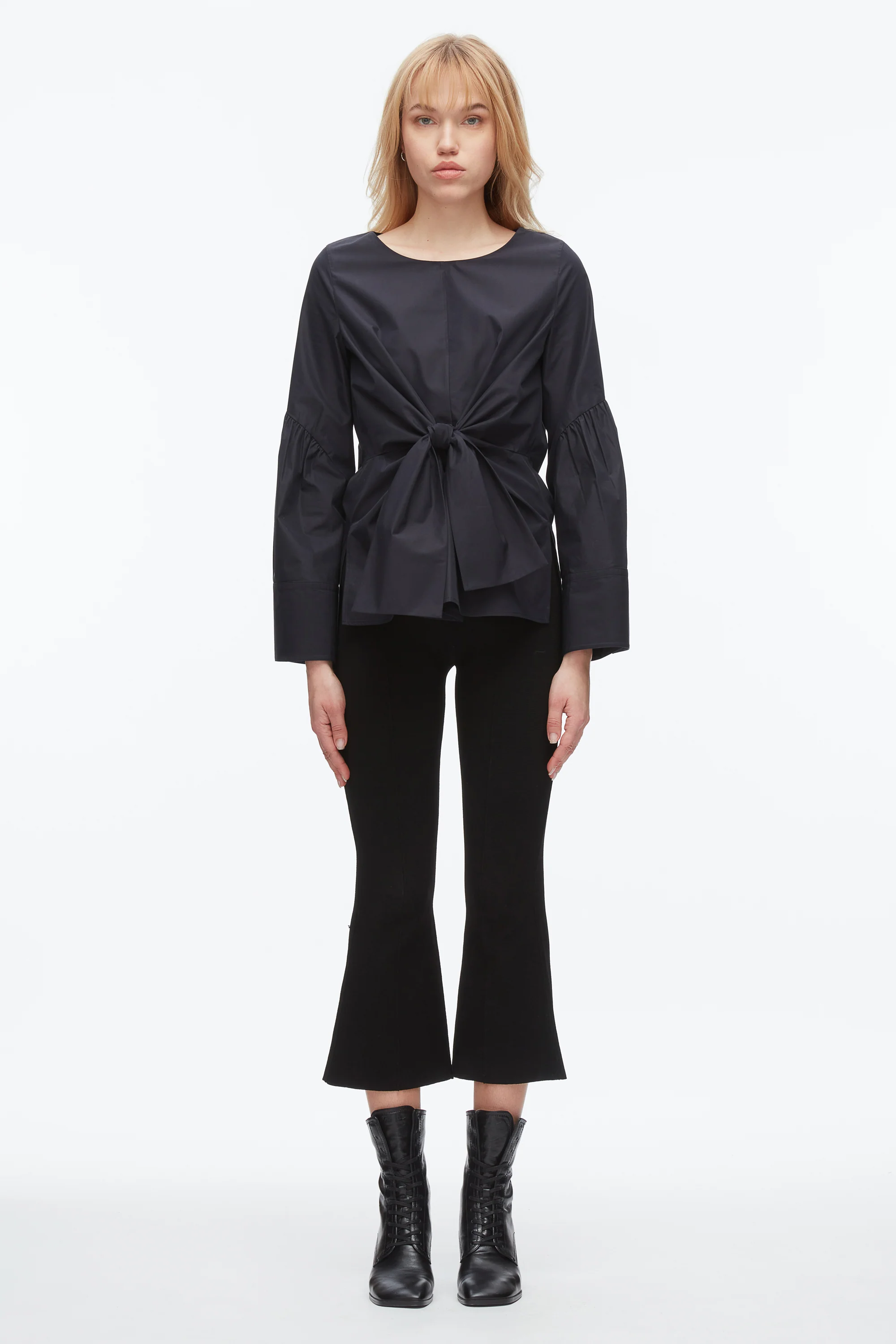 Tie Front Poplin Shirt - Image 2