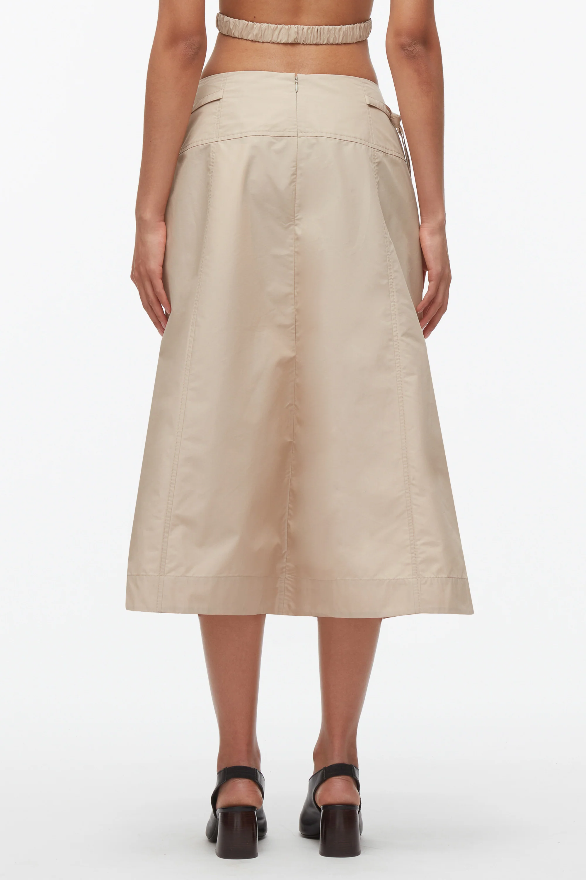 Button Front Tie Waist Midi Skirt - Image 10