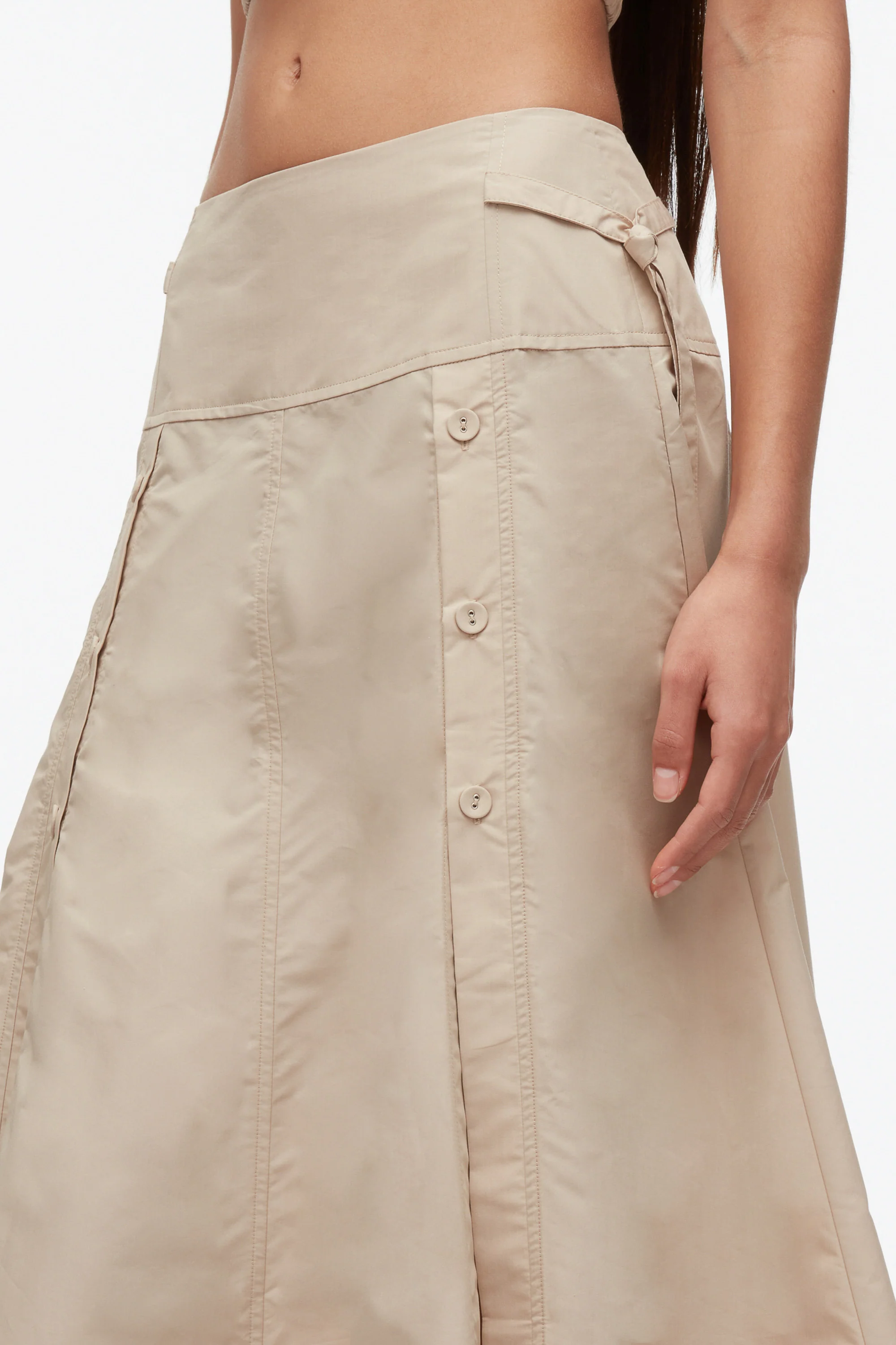 Button Front Tie Waist Midi Skirt - Image 11