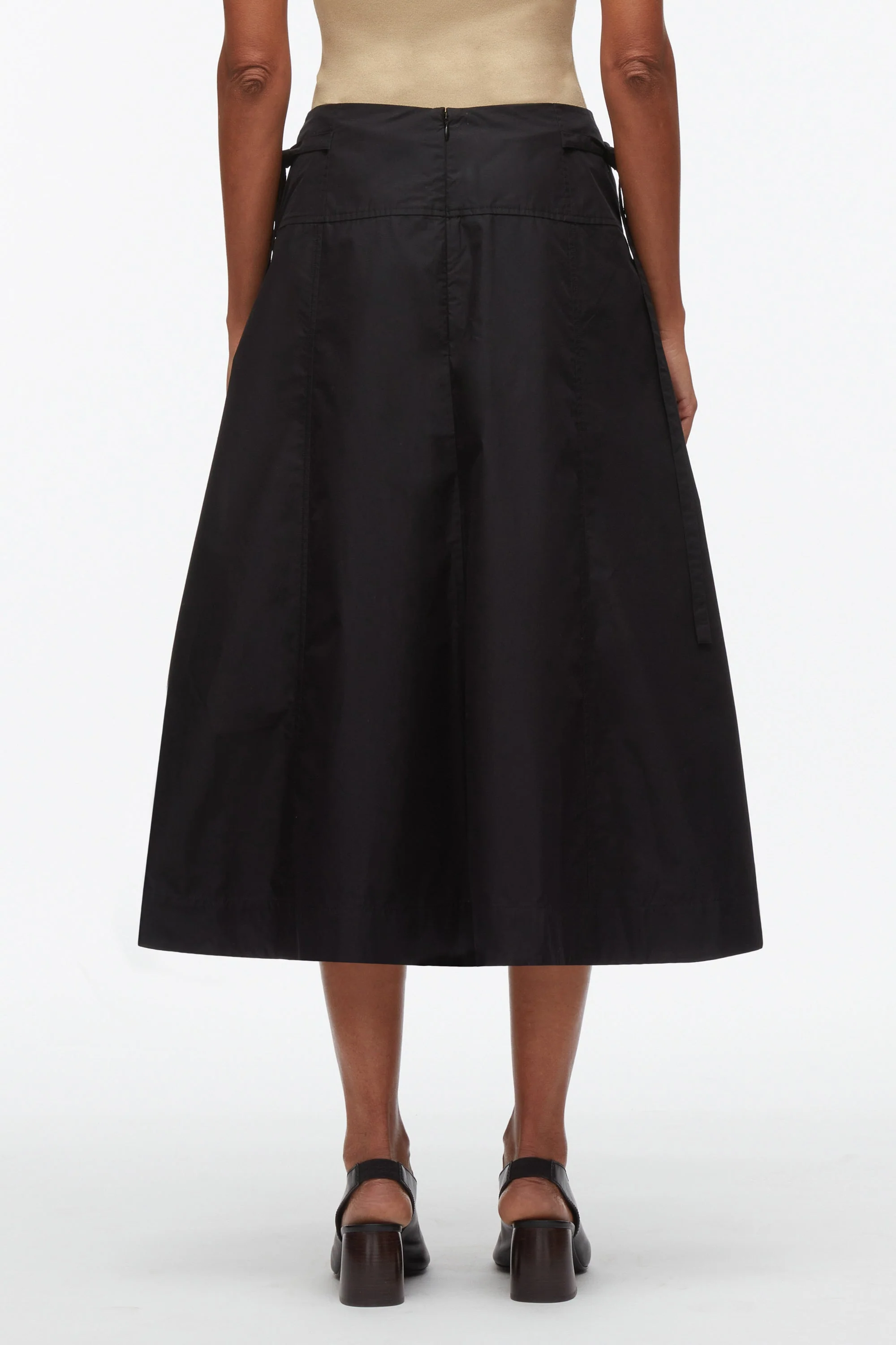 Button Front Tie Waist Midi Skirt - Image 4