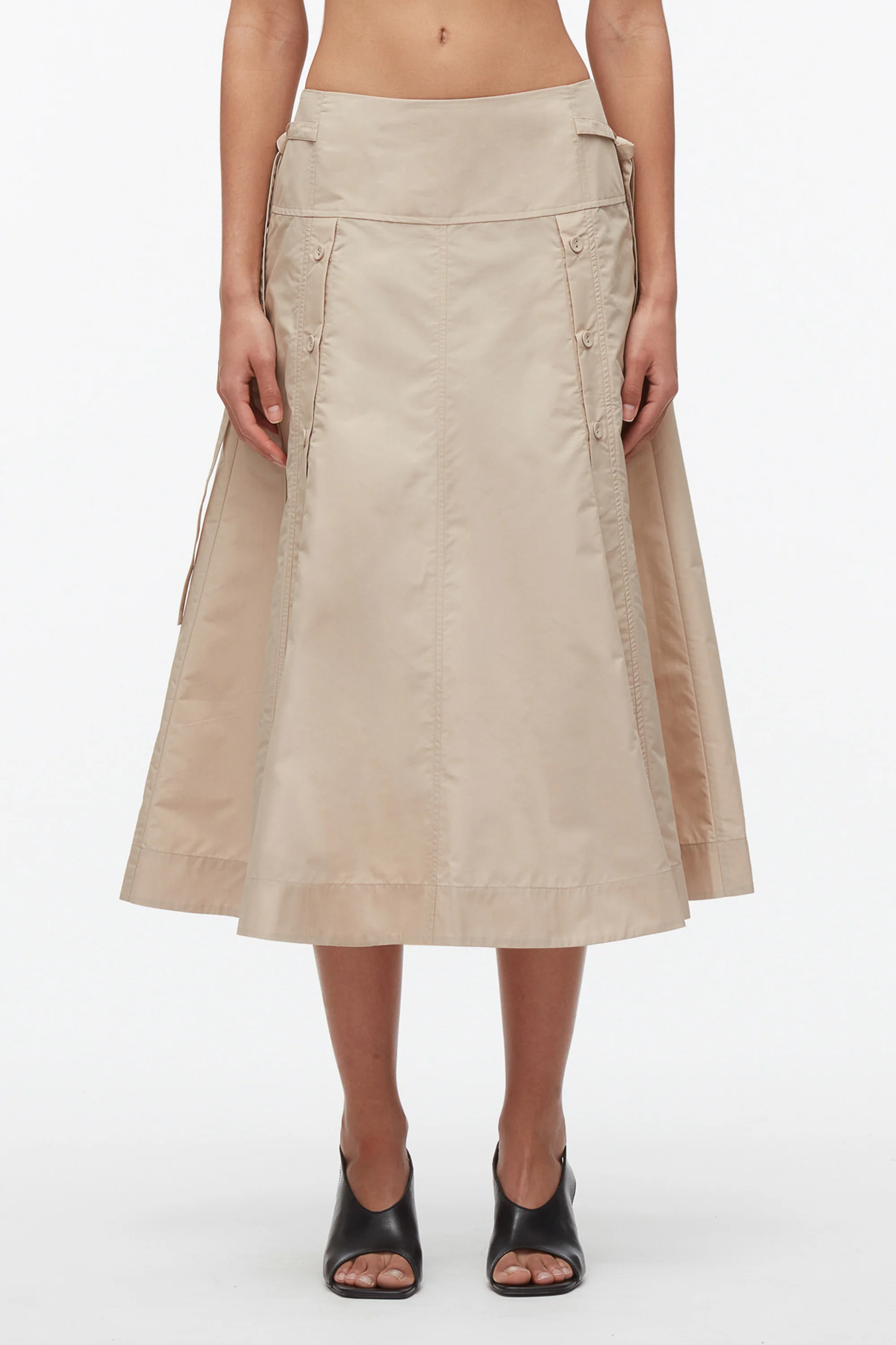 Button Front Tie Waist Midi Skirt - Image 8