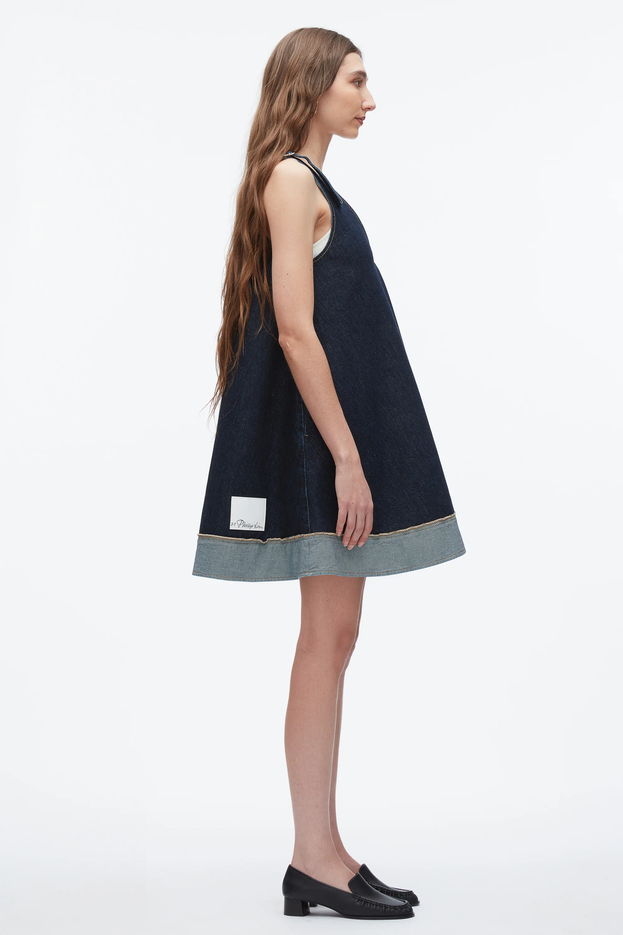 Denim Trapeze Mini Dress - Image 2