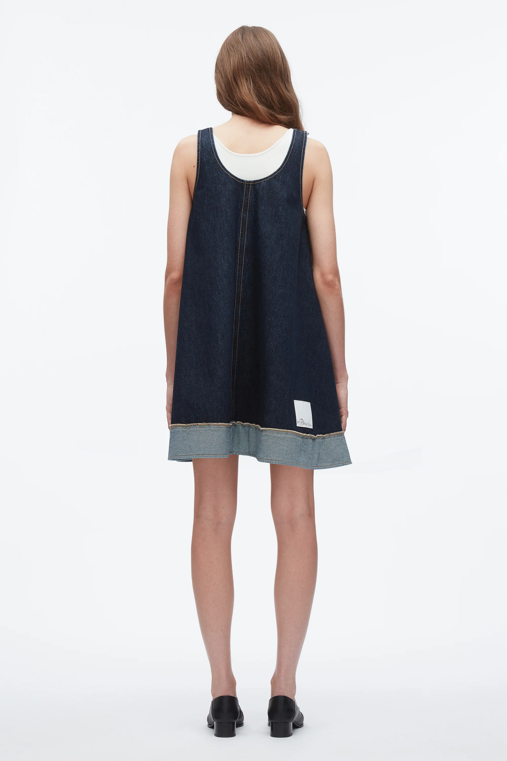 Denim Trapeze Mini Dress - Image 3