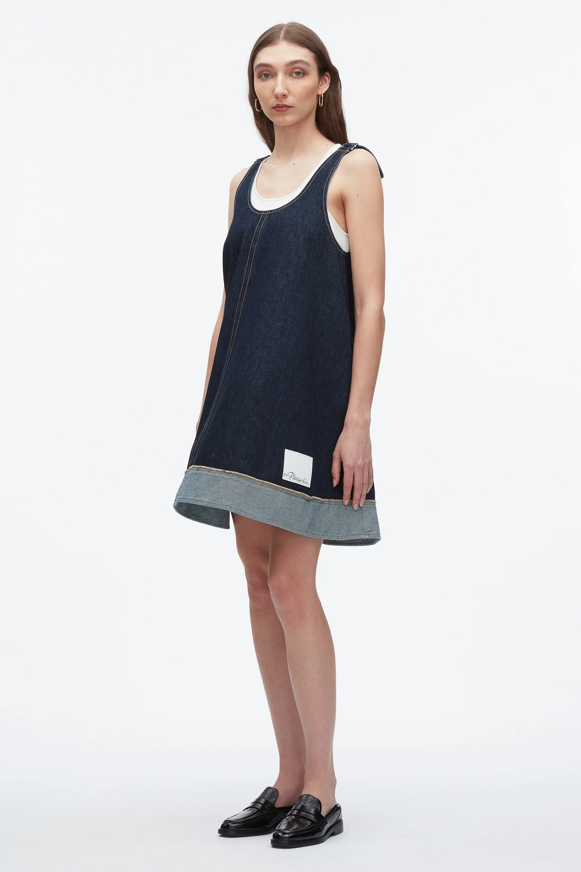 Denim Trapeze Mini Dress - Image 5