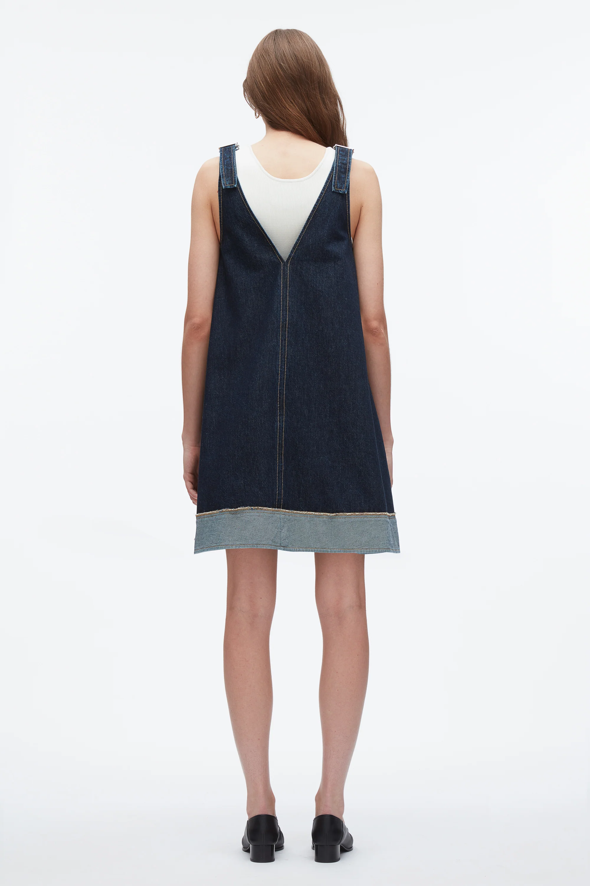 Denim Trapeze Mini Dress - Image 6