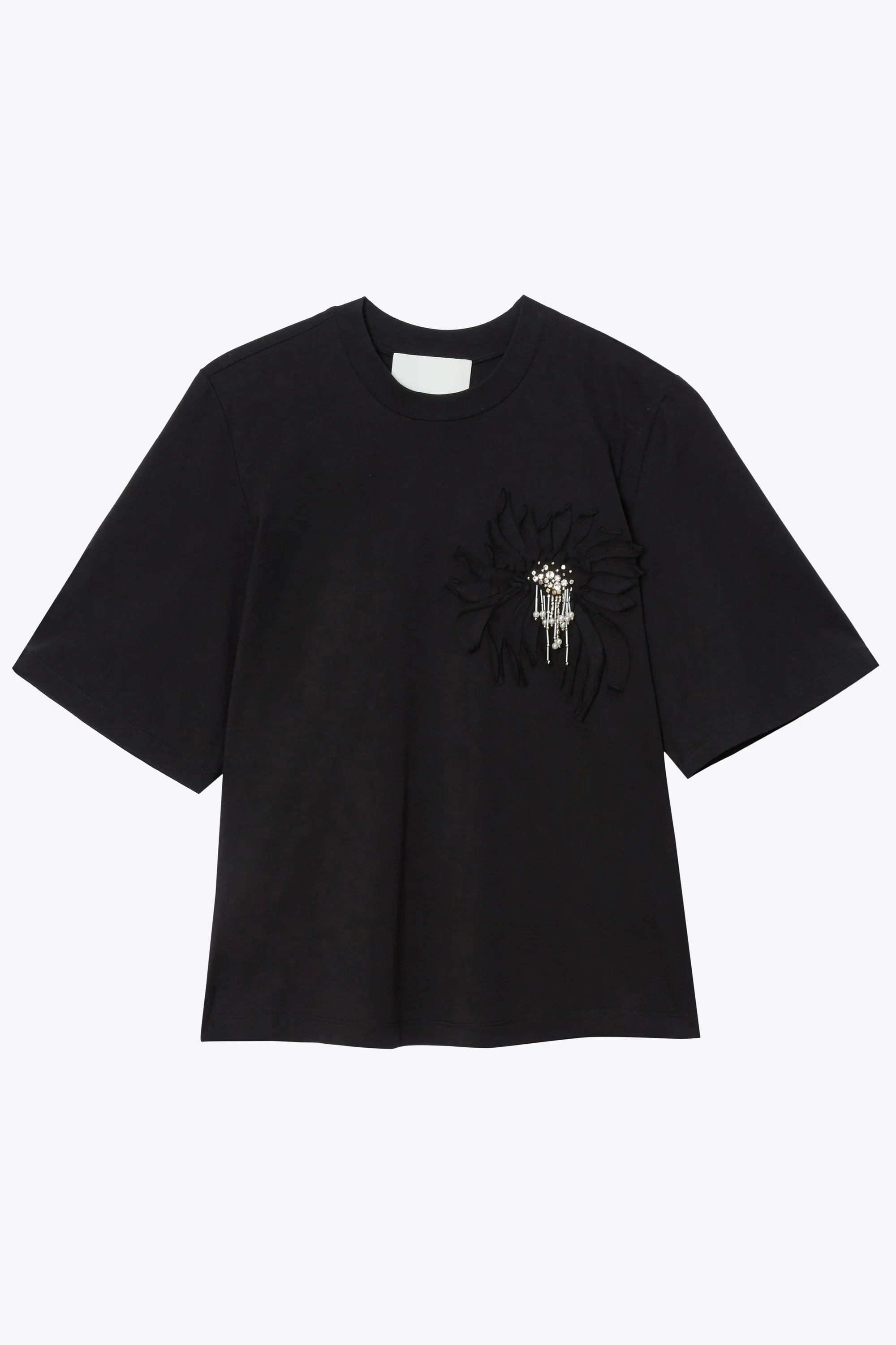 Trapeze T-Shirt with Floral Appliqué - Image 14
