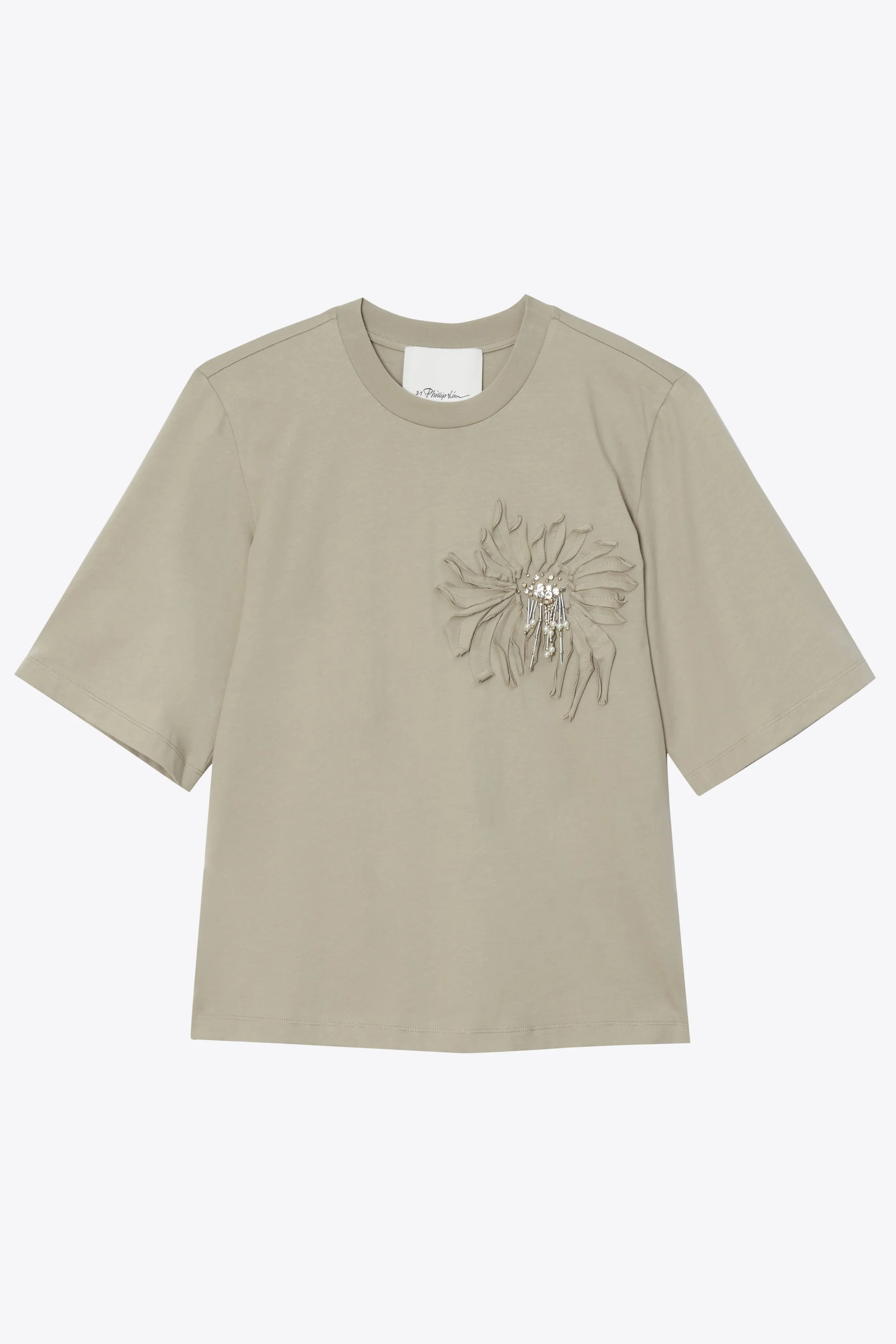Trapeze T-Shirt with Floral Appliqué - Image 7