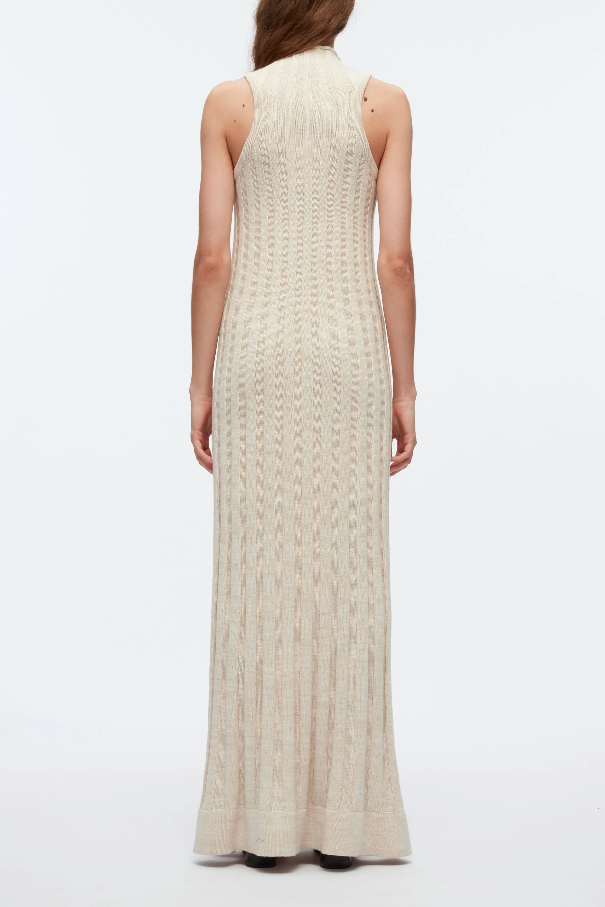Traveling Rib Knit Mockneck Sleeveless Dress - Image 3