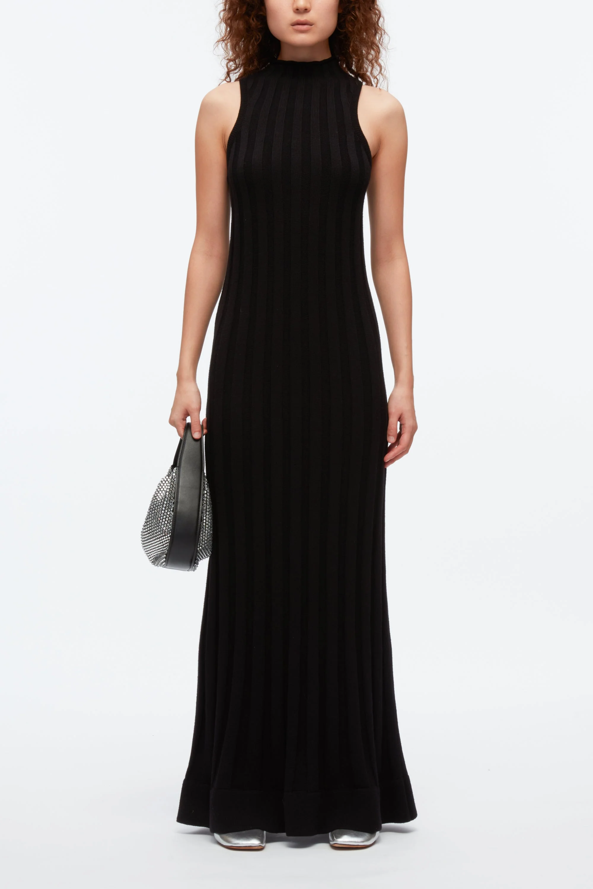 Traveling Rib Knit Mockneck Sleeveless Dress - Image 5