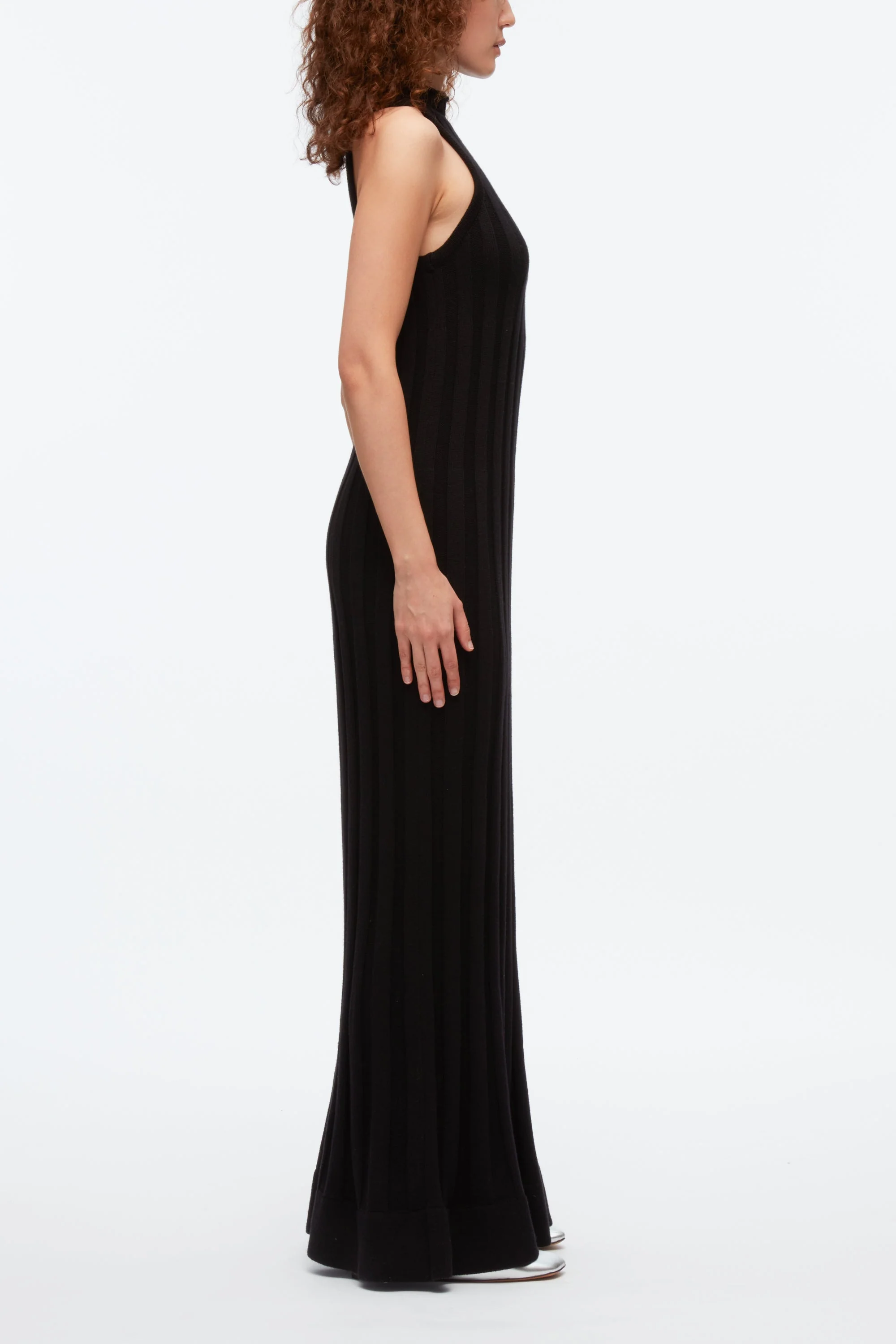 Traveling Rib Knit Mockneck Sleeveless Dress - Image 6