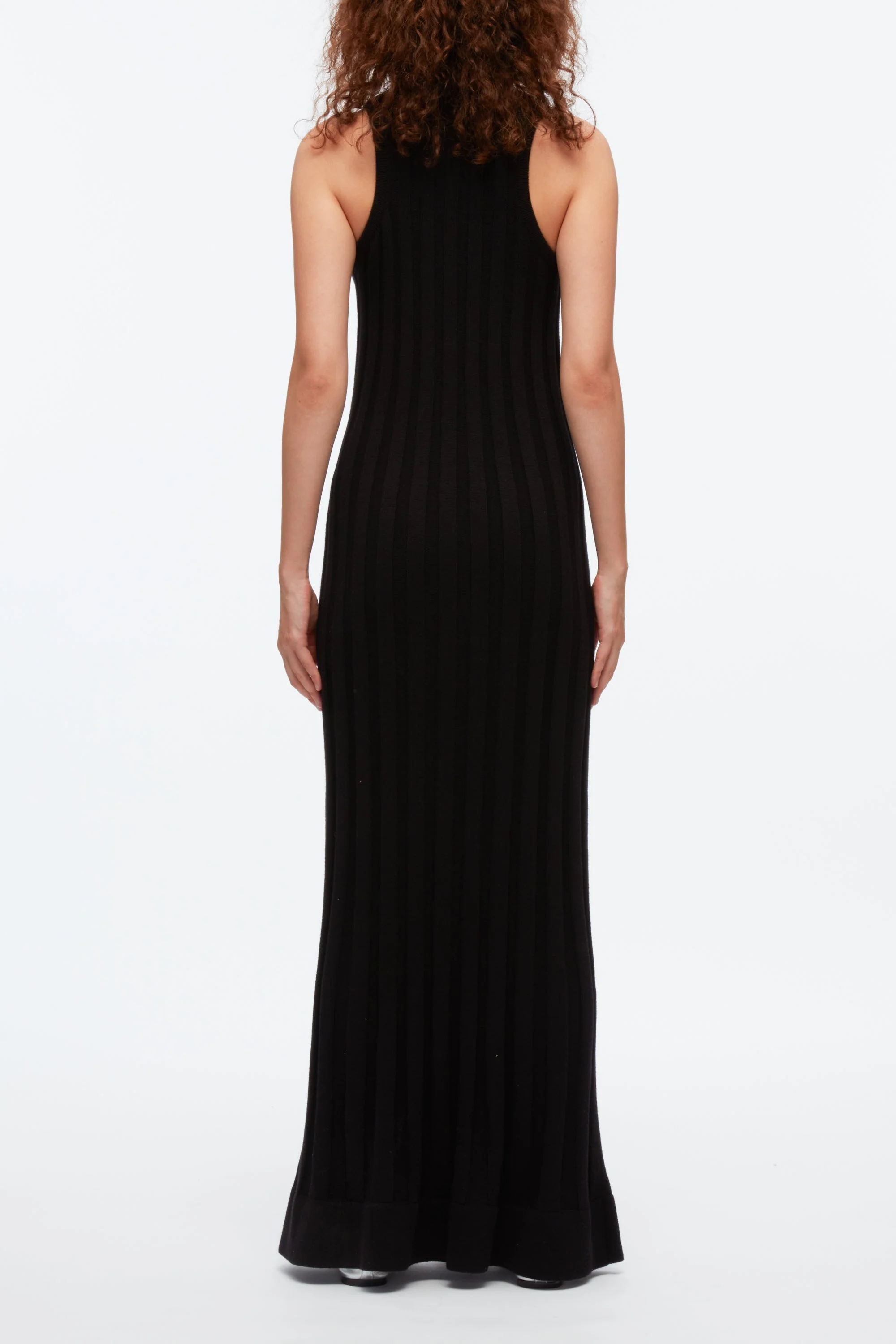 Traveling Rib Knit Mockneck Sleeveless Dress - Image 7